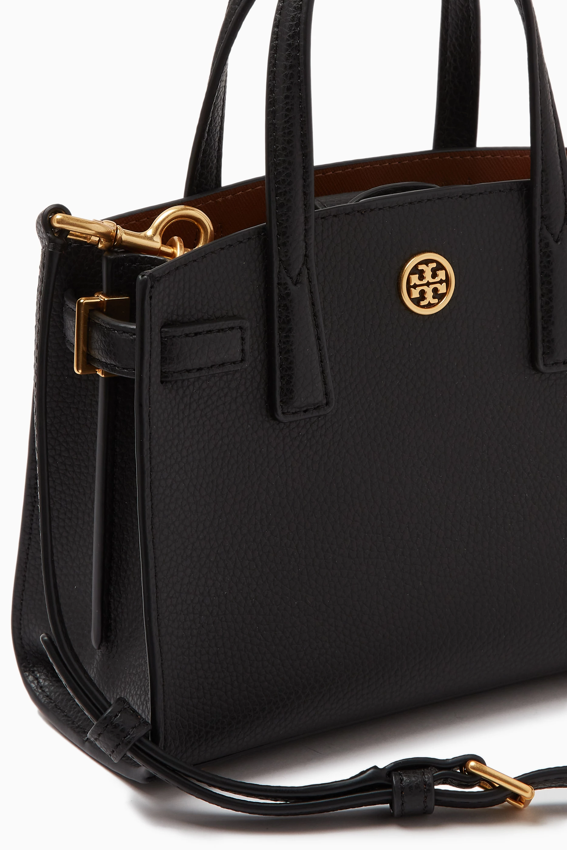 Buy Tory Burch Black Micro Walker Satchel in Leather For Women