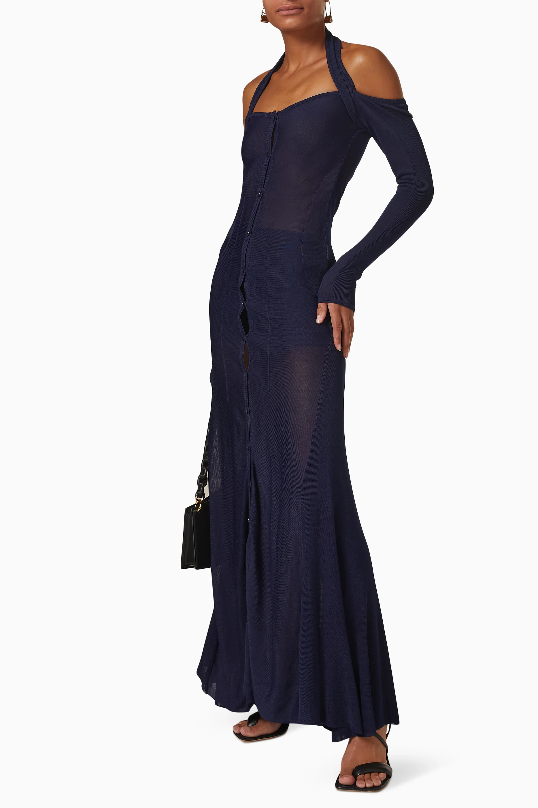 オールインワン・サロペット Jacquemus Blue Long Fitted Shape Dresses Jacquemus La Collectionneuse Long Dress, Dresses - Designer