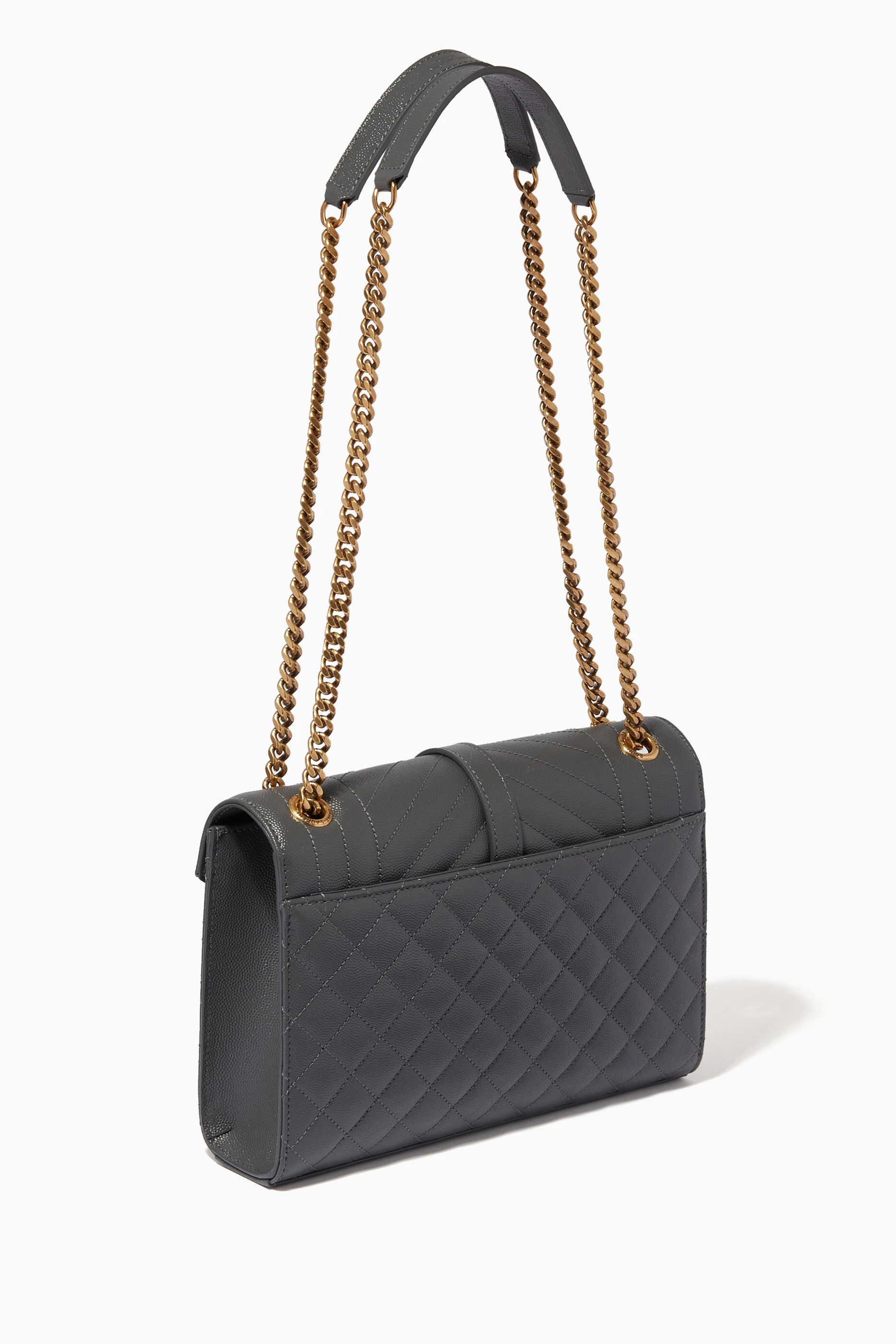 Envelope medium bag in grain de poudre embossed leather shop