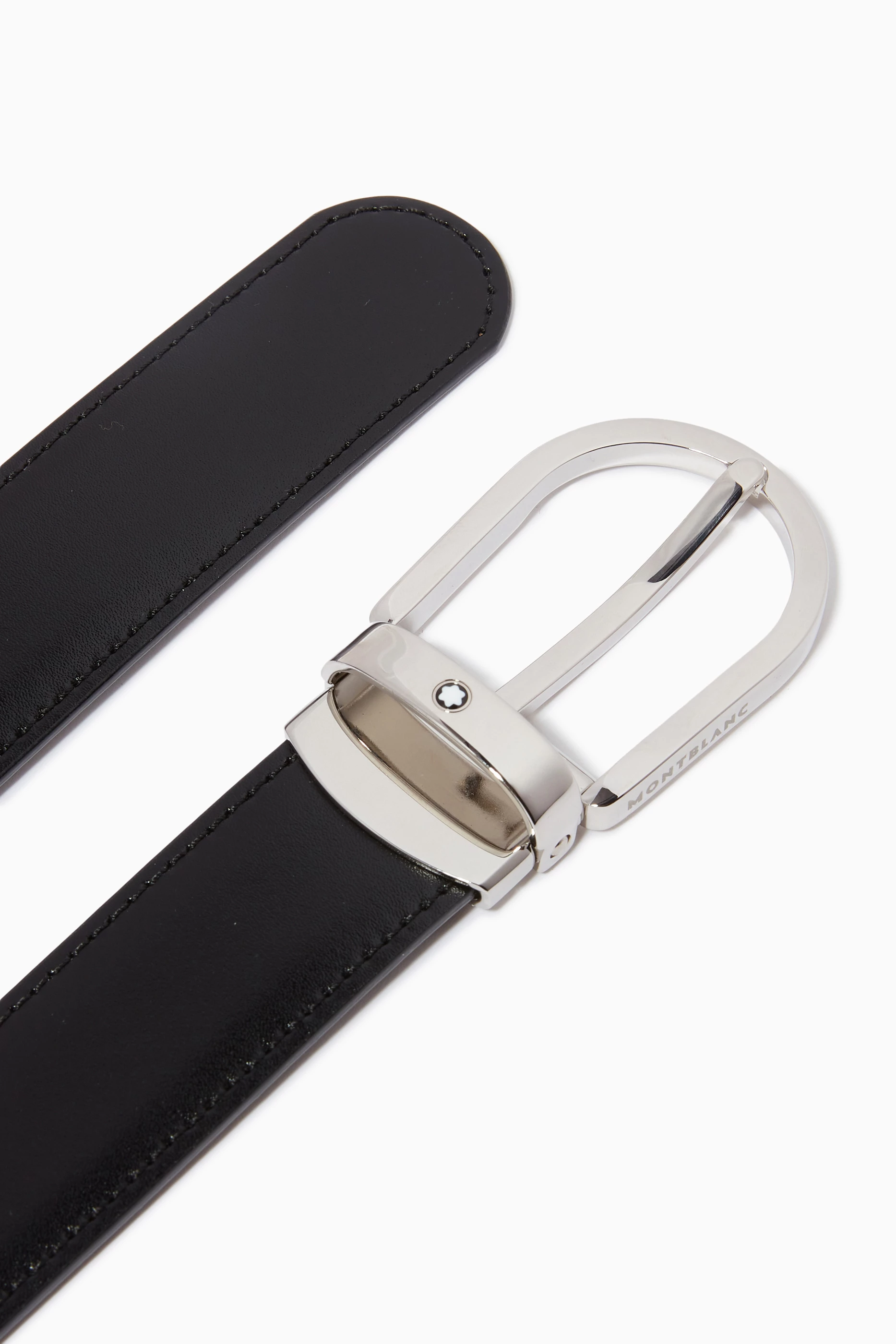 Buy Montblanc Black Reversible Belt in Leather 30mm For Men Online Ounass UAE