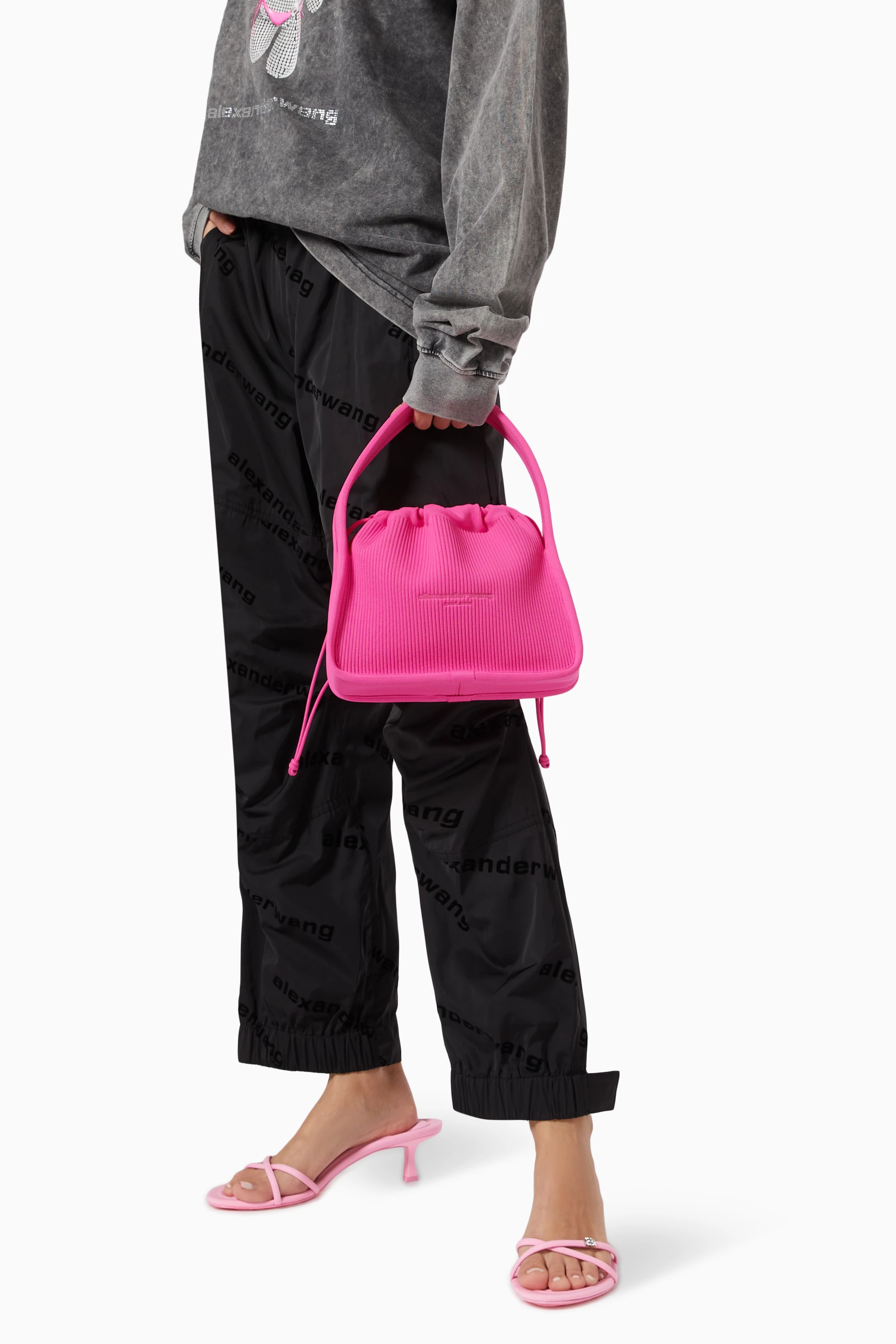 Buy Alexander Wang Pink Small Ryan Bag in Rib Knit For Women
