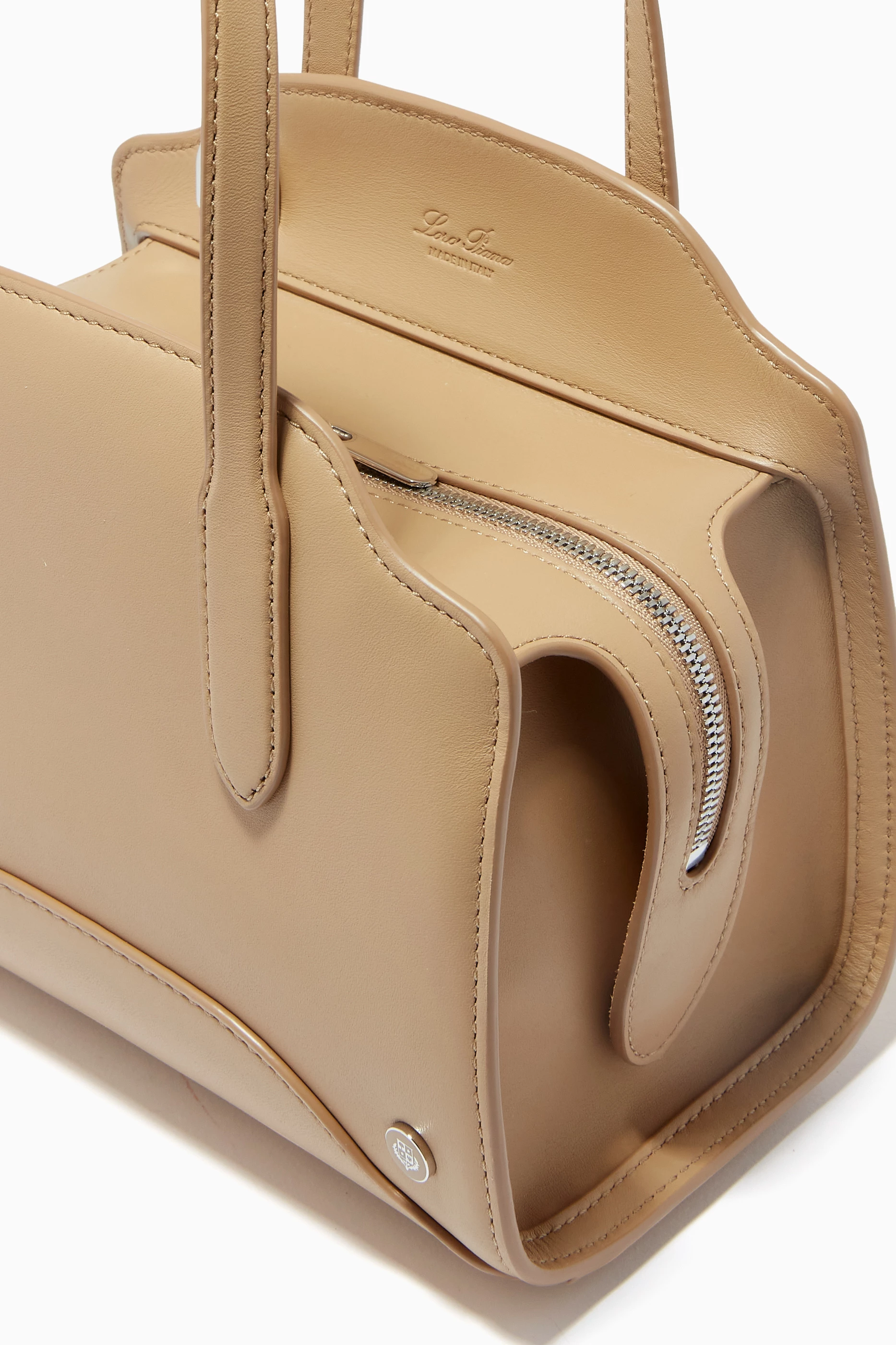 Buy Loro Piana Pink Sesia Micro Tote Bag in Calfskin For