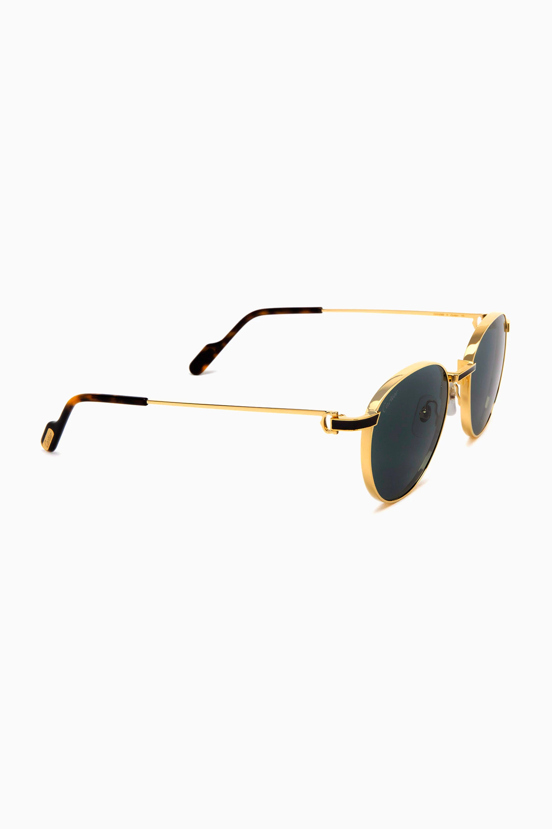 Buy Cartier Gold Round Sunglasses in Metal For Men Online Ounass UAE