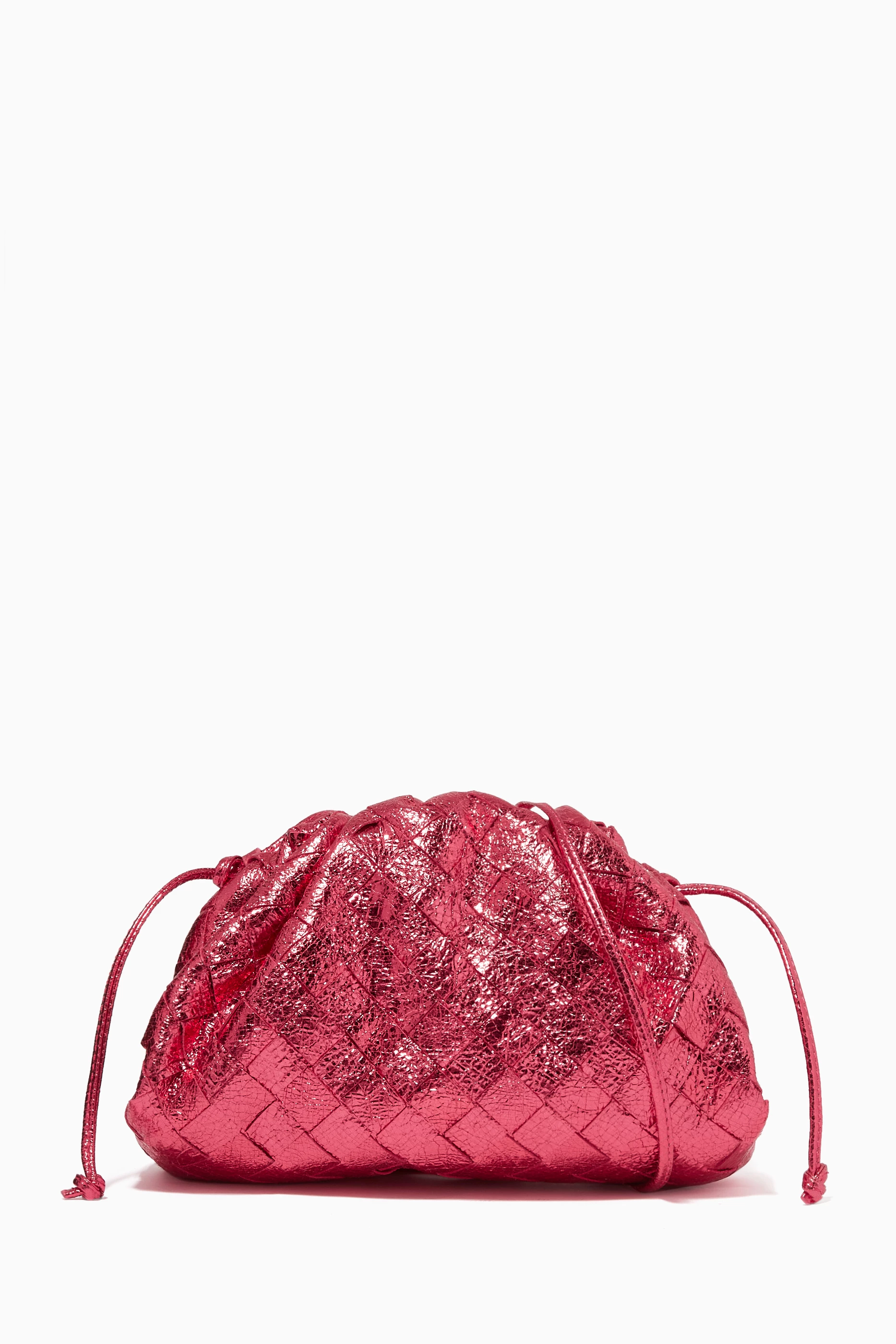 Buy Bottega Veneta Pink Mini Pouch in Metallic Intrecciato Nappa For Women Online Ounass UAE