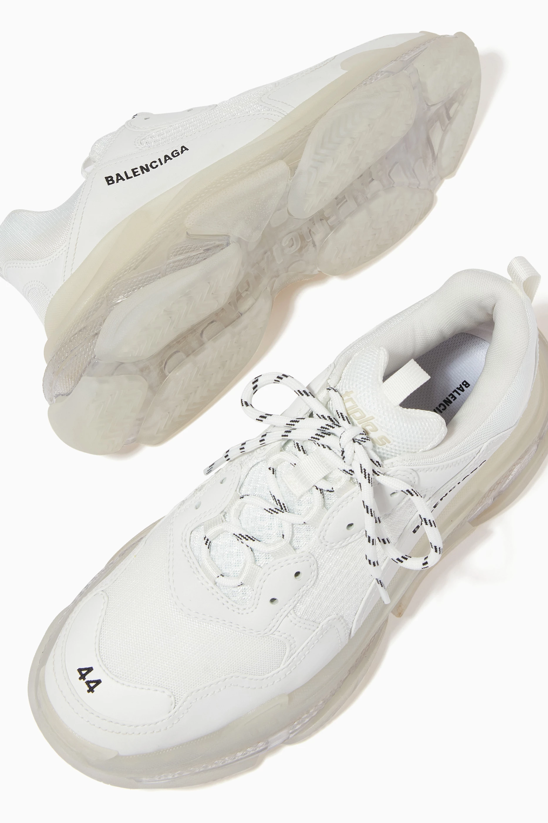 Buy Balenciaga White Triple S Clear Sole Sneaker in Double Foam Mesh For Men Online Ounass UAE