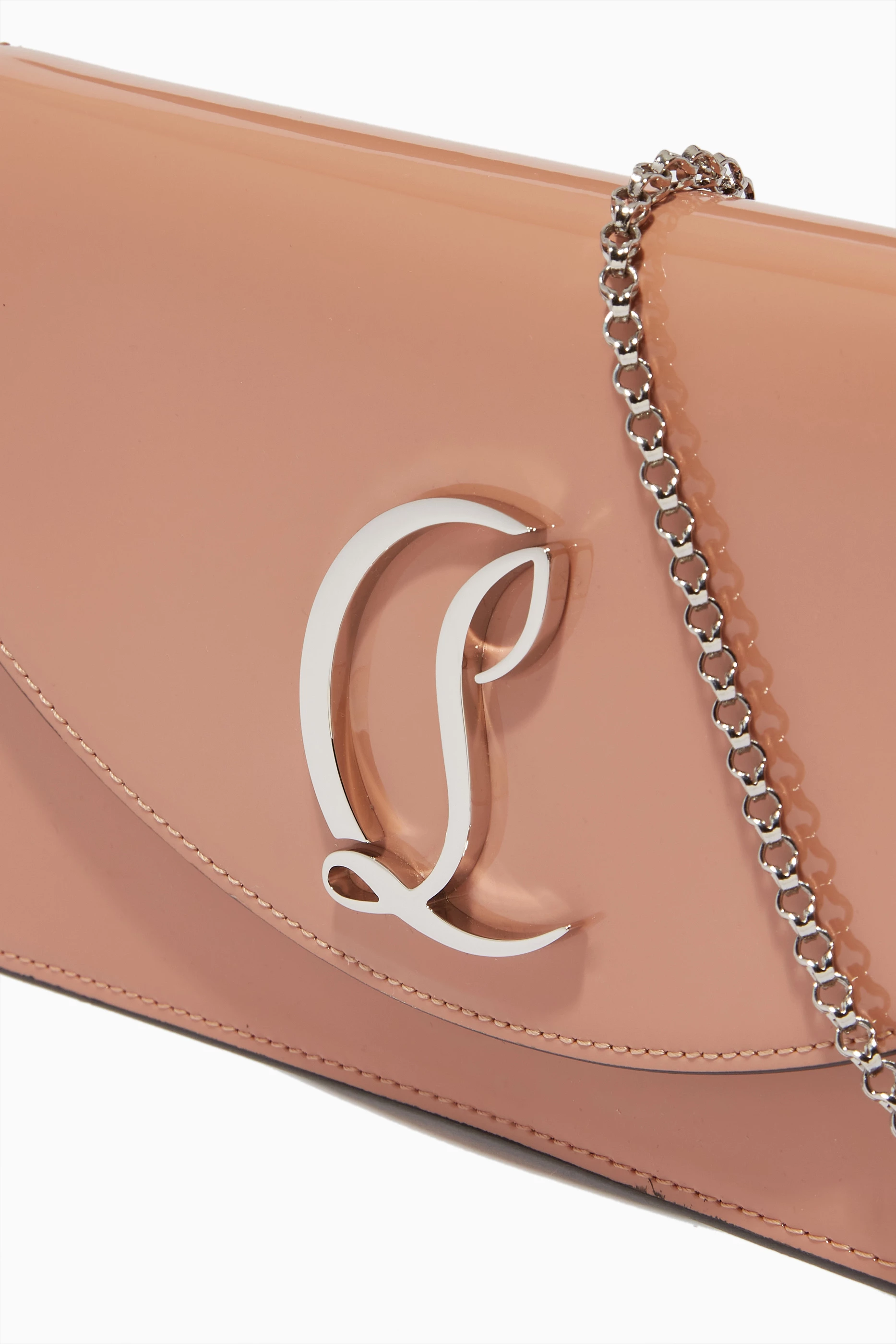Buy Christian Louboutin Neutral Loubi54 Clutch Bag in Patent Leather For Women Online Ounass UAE