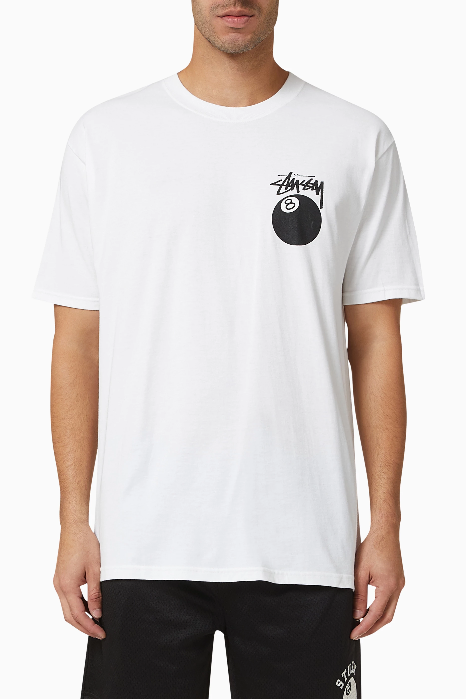 Buy Stussy White 8 Ball T shirt in Cotton Jersey For Men Online Ounass UAE