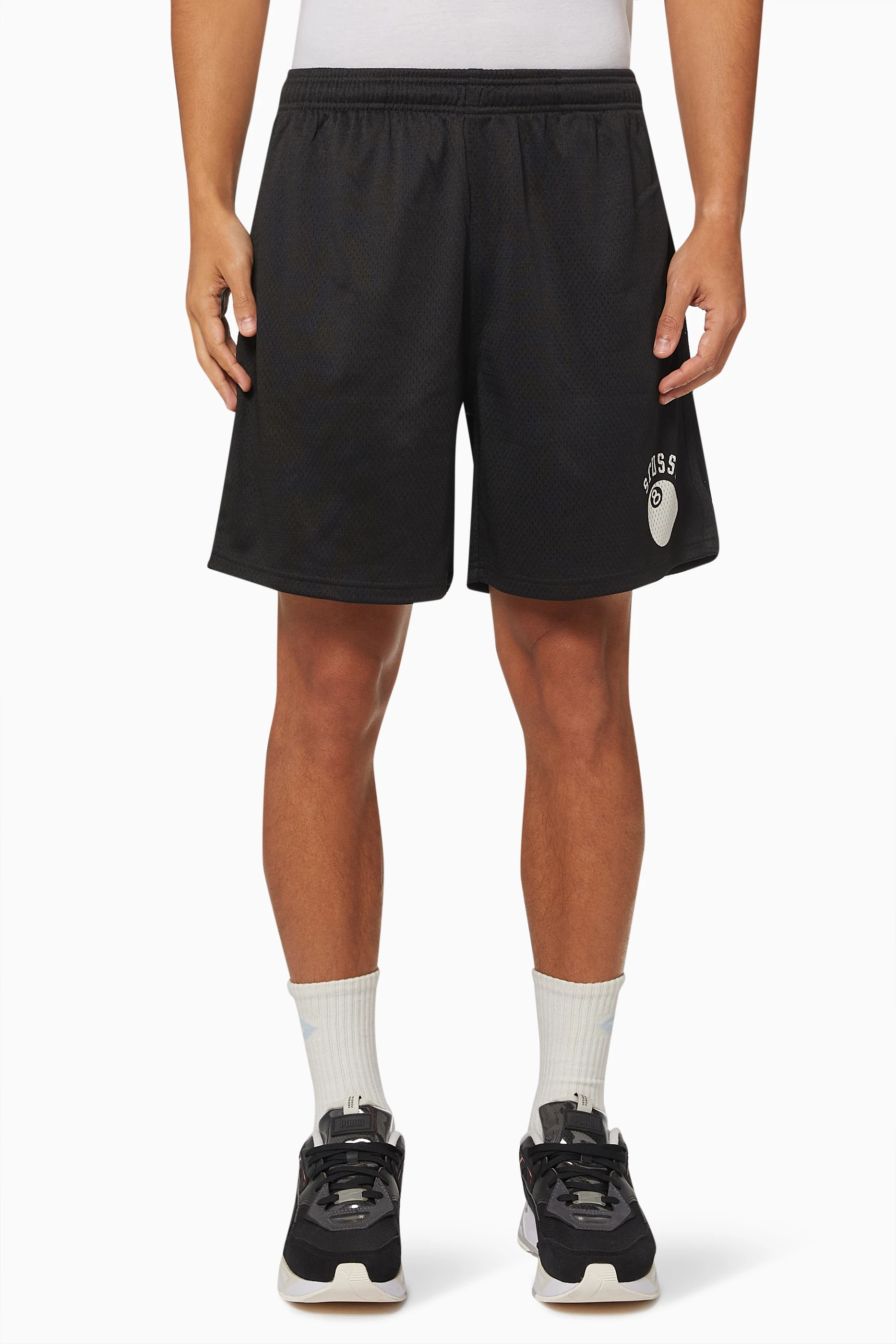 Buy Stussy Black 8 Ball Shorts in Mesh For Men Online Ounass UAE