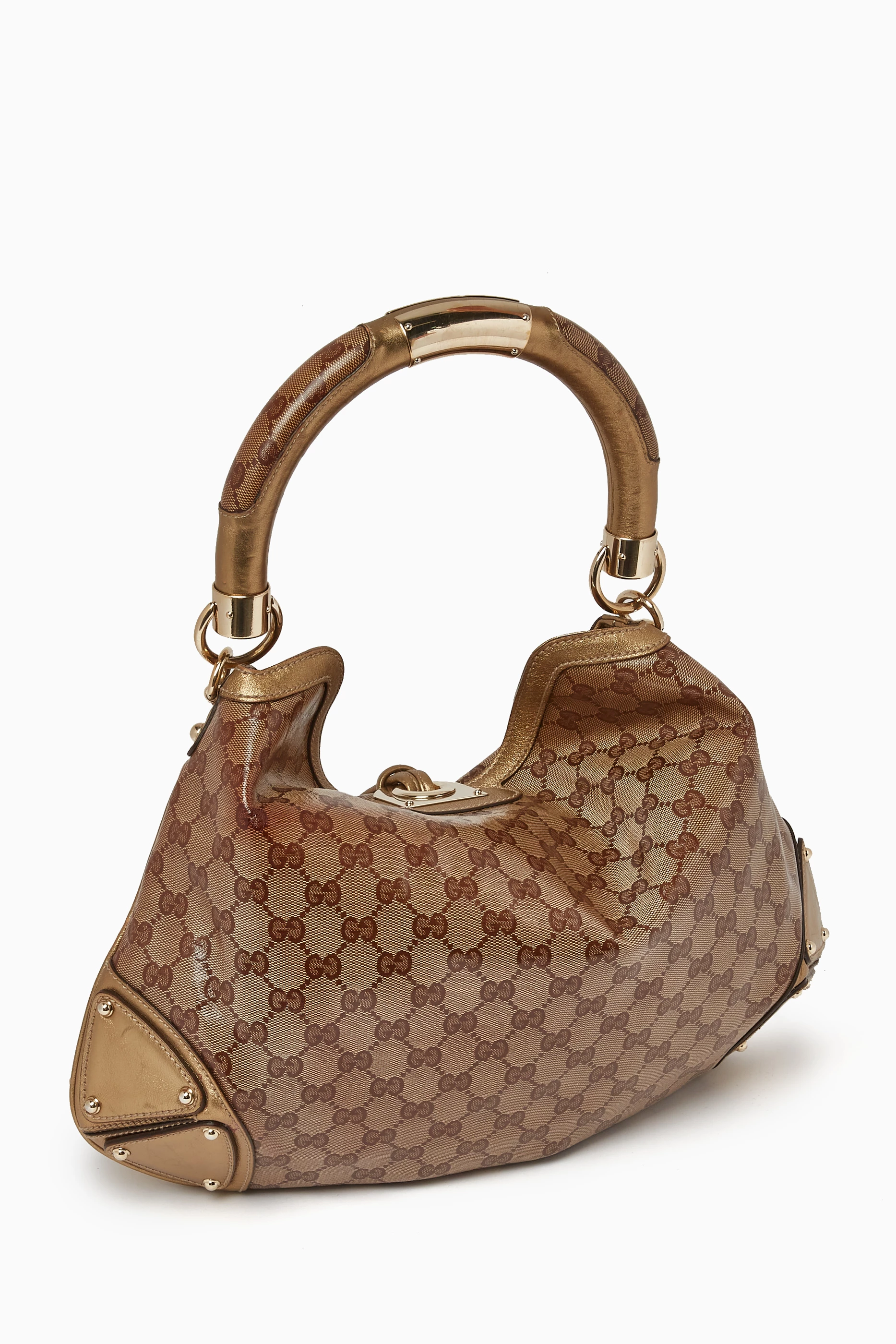Buy Gucci Pre Loved Brown Indy Large Top Handle Bag in GG Canvas For Women Online Ounass UAE