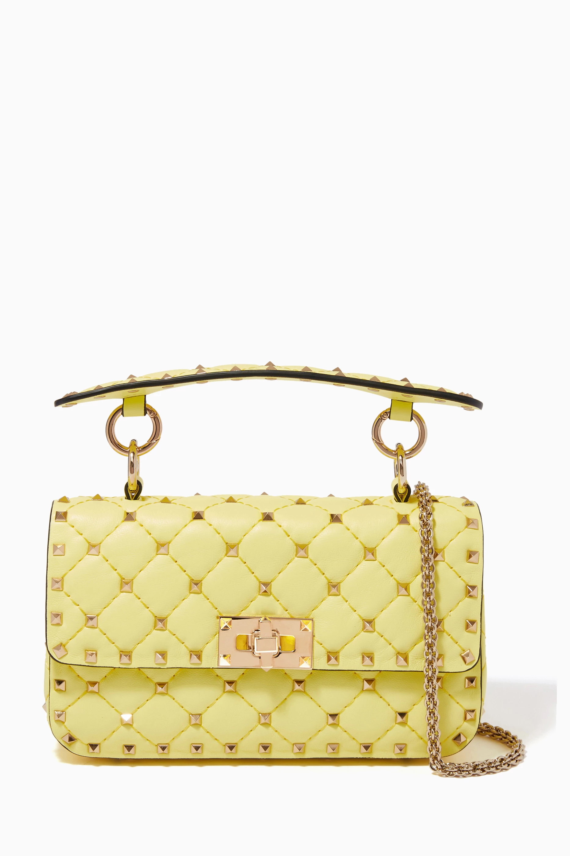 Buy Valentino Garavani Yellow Valentino Garavani Rockstud Spike Medium Bag in Nappa For Women Online Ounass UAE