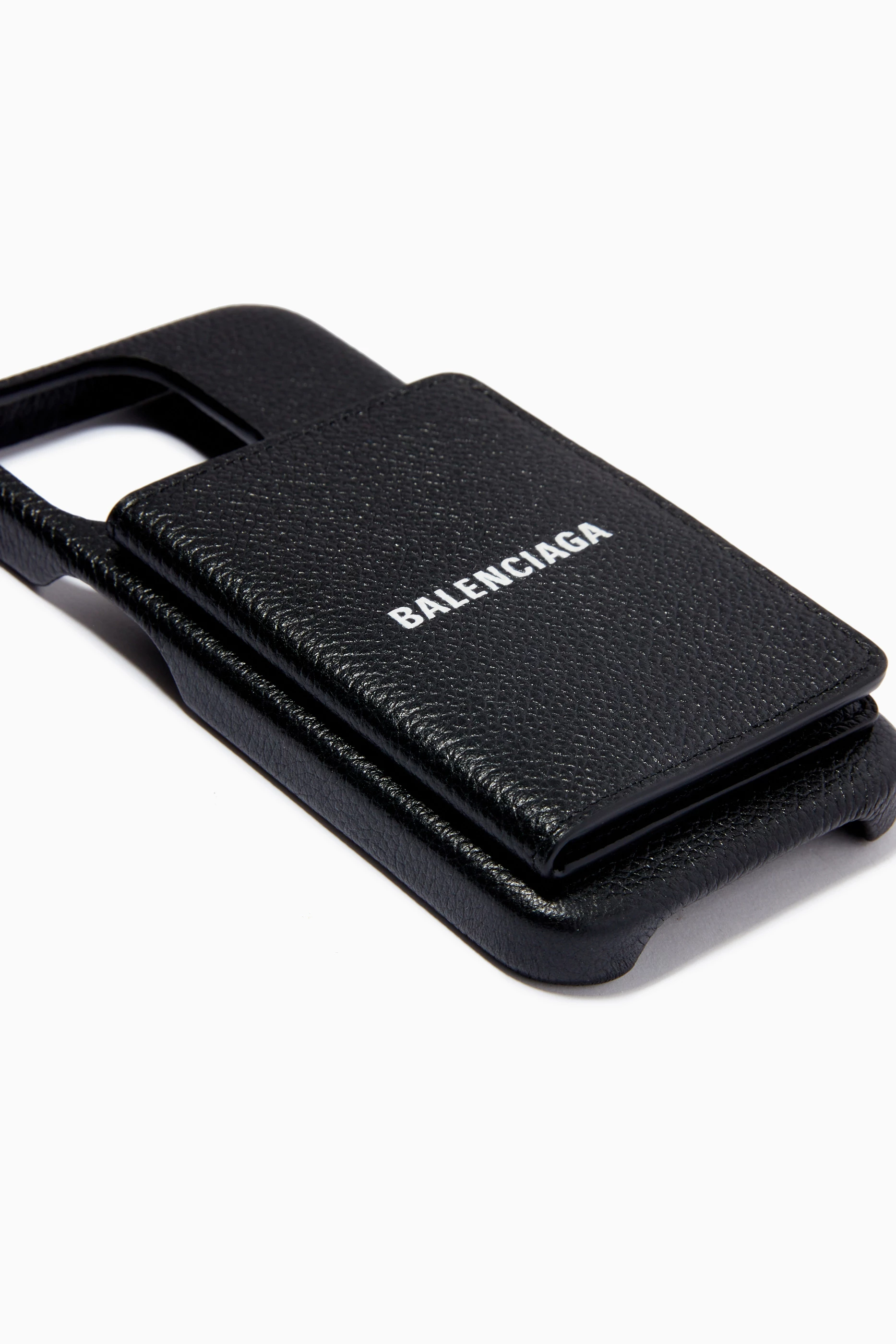 iPhone・スマホケース Balenciaga Black Leather Phone Case Balenciaga Black Leather Logo iPhone X/XS Case Balenciaga