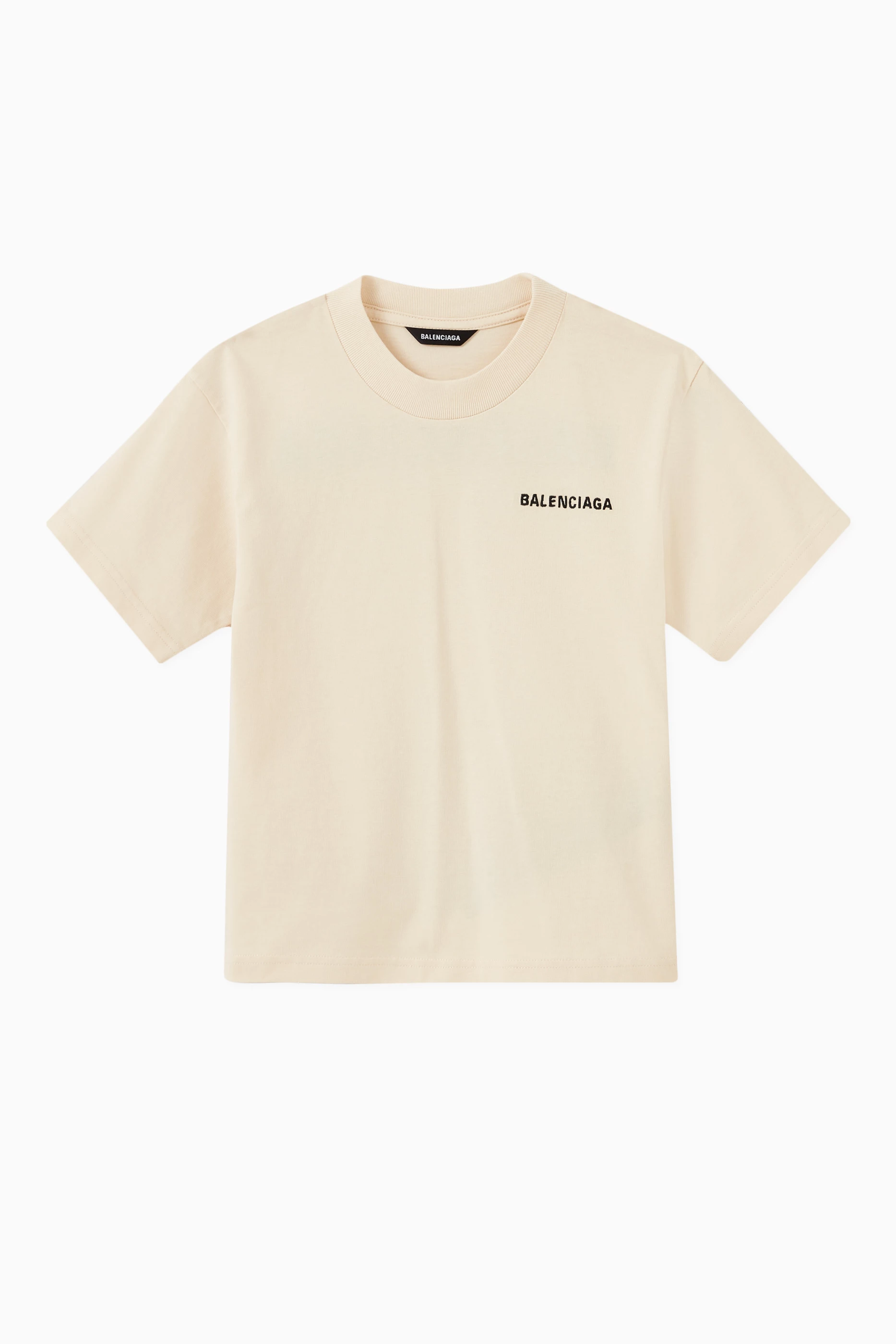 Buy Balenciaga Neutral Logo T shirt in Cotton Jersey For Baby Boys Online Ounass UAE