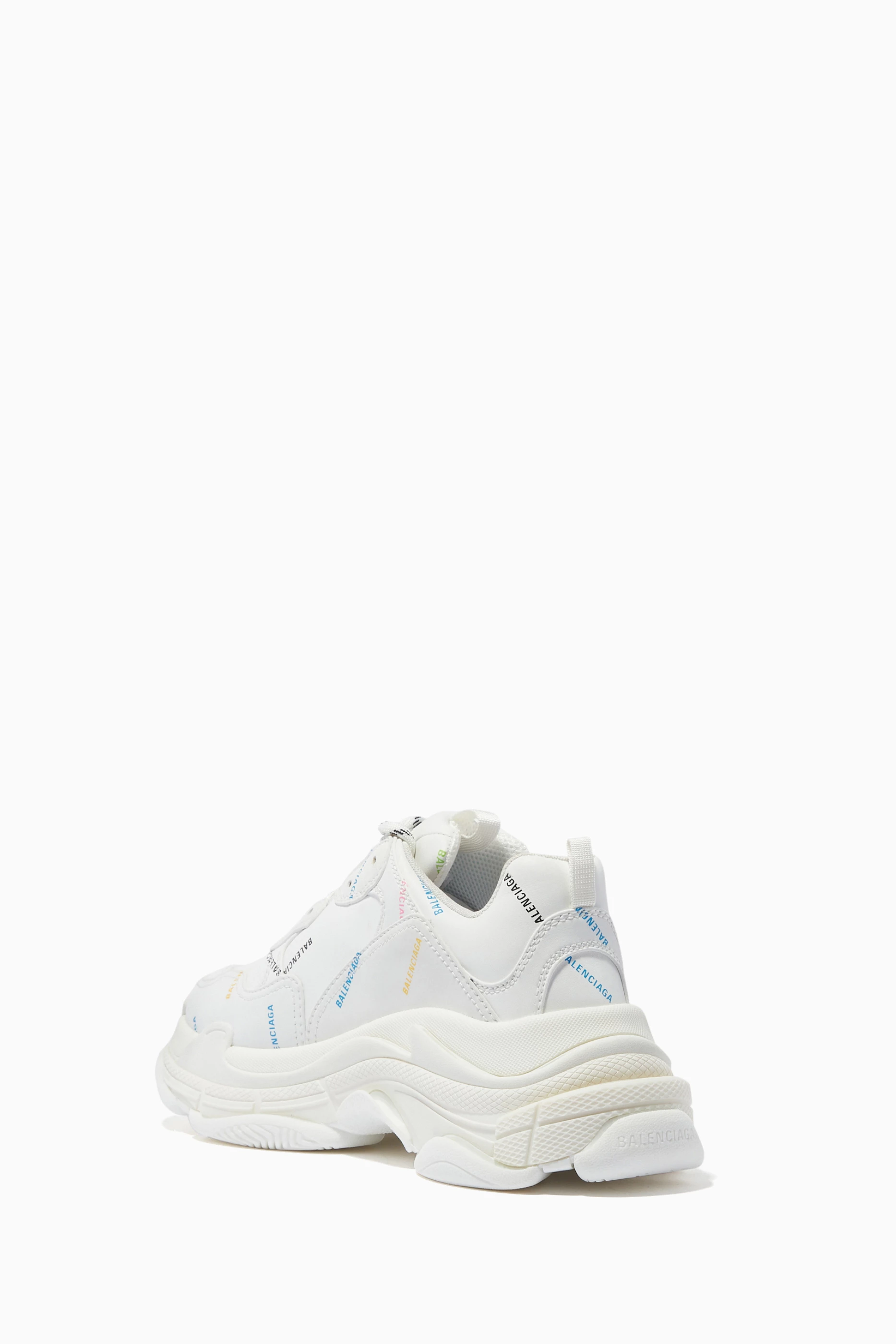 Buy Balenciaga White Triple S Allover Logo Sneakers in Technical Material For Women Online Ounass UAE