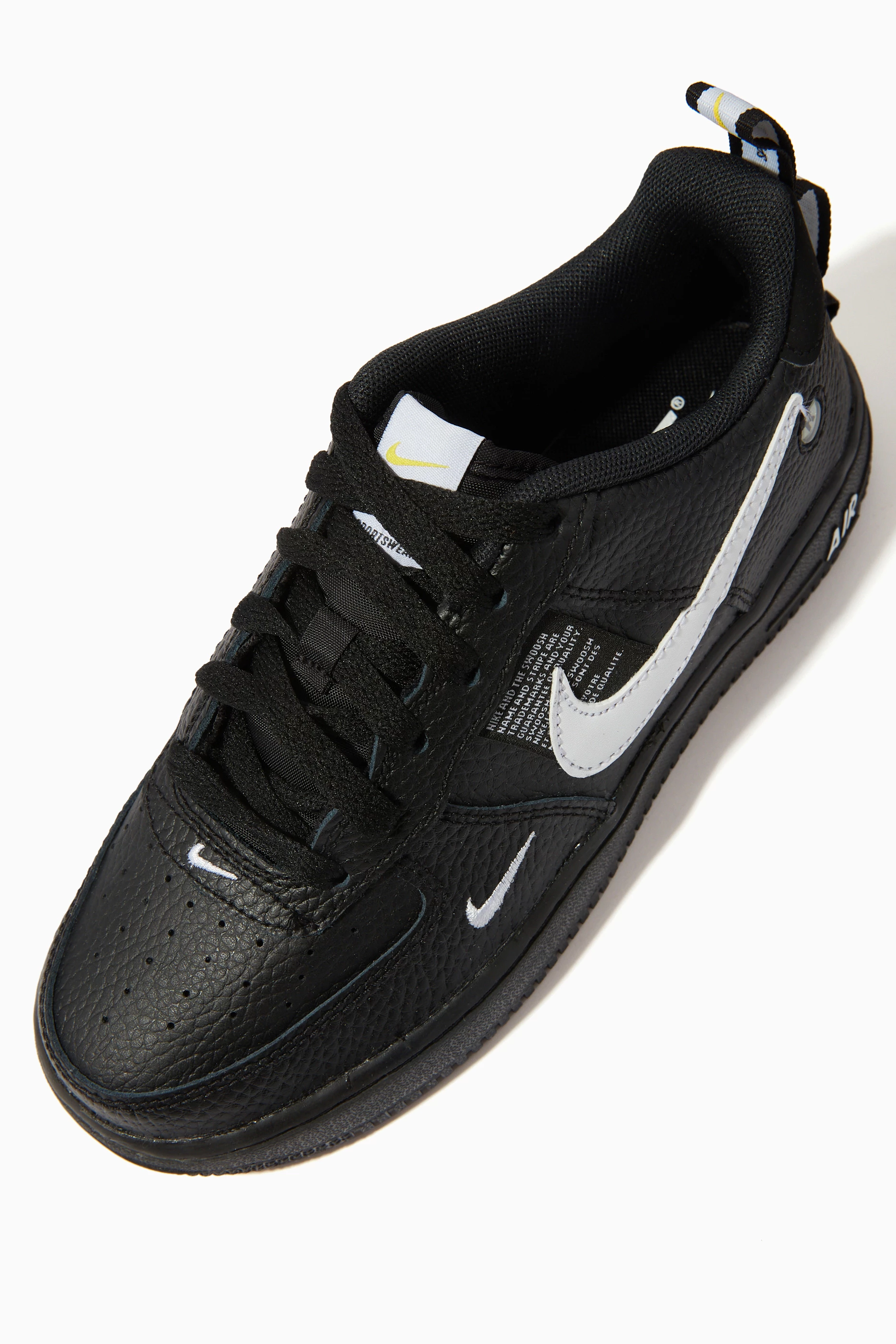 Buy Nike Black Air Force 1 Utility Sneakers in Leather For Boys Online Ounass UAE
