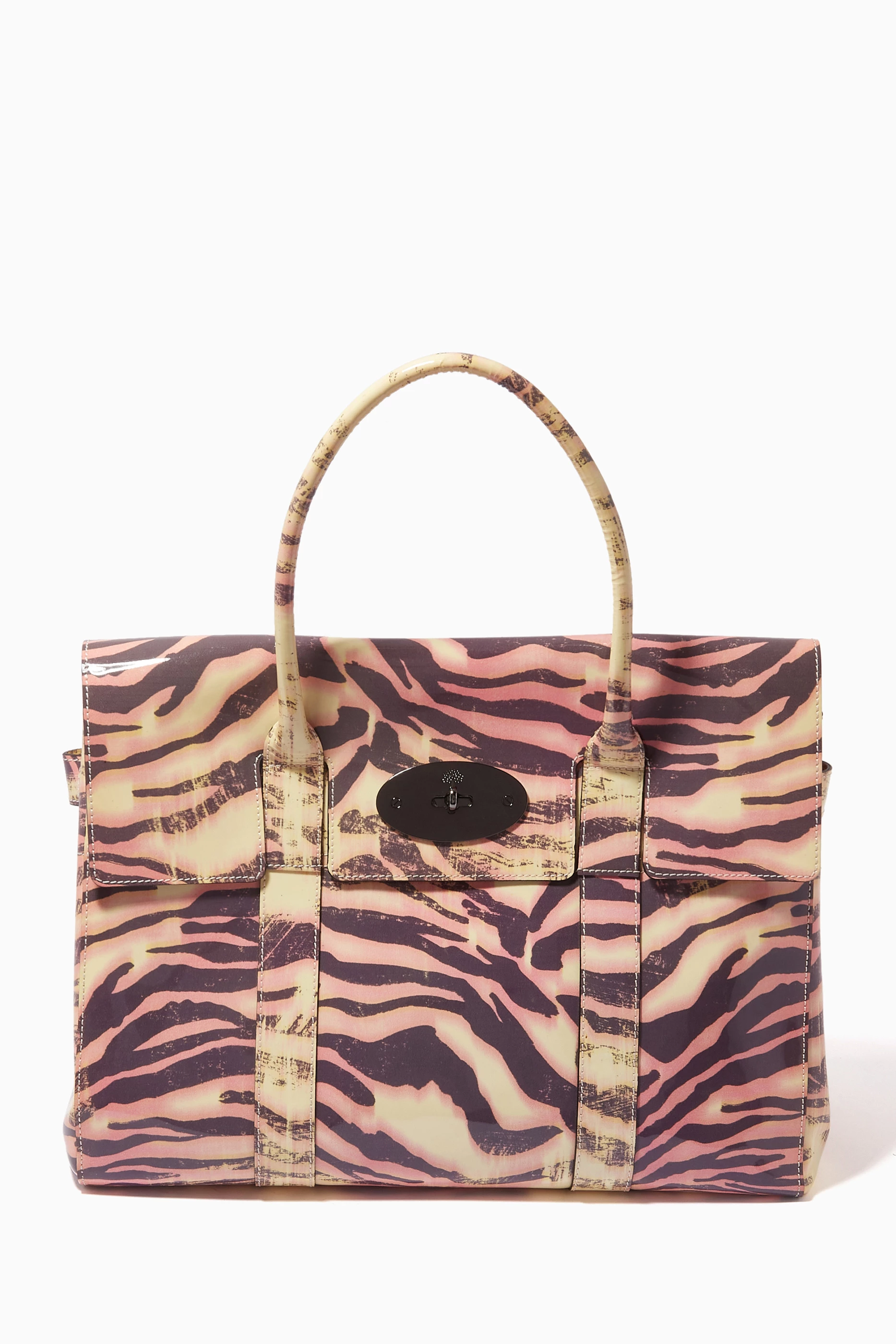Buy Mulberry Pre Loved Multicolour Medium Bayswater Satchel in Tiger Print Patent Leather For Women Online Ounass UAE