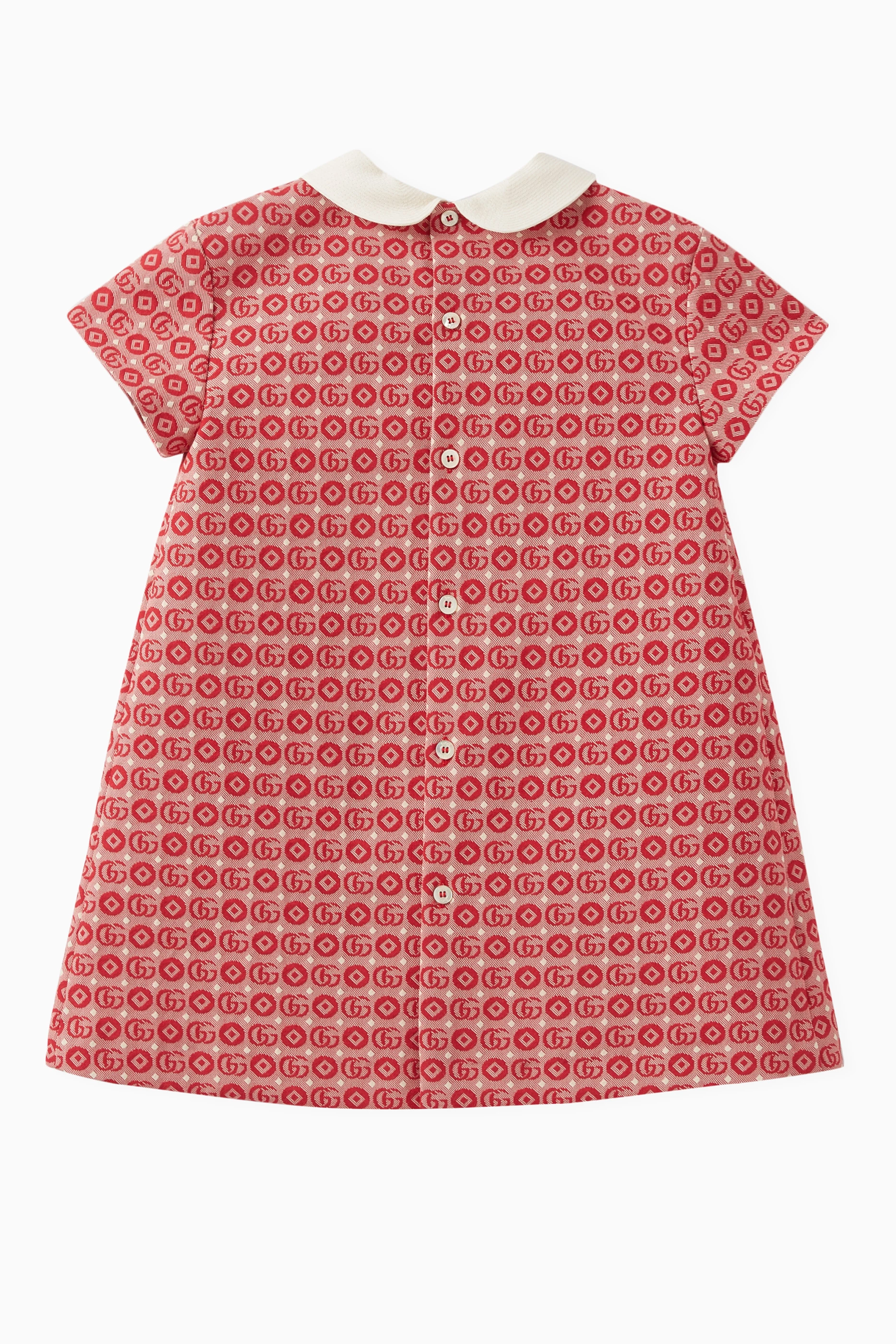 Buy Gucci Red Double G Dress in Cotton For Girls Online Ounass UAE