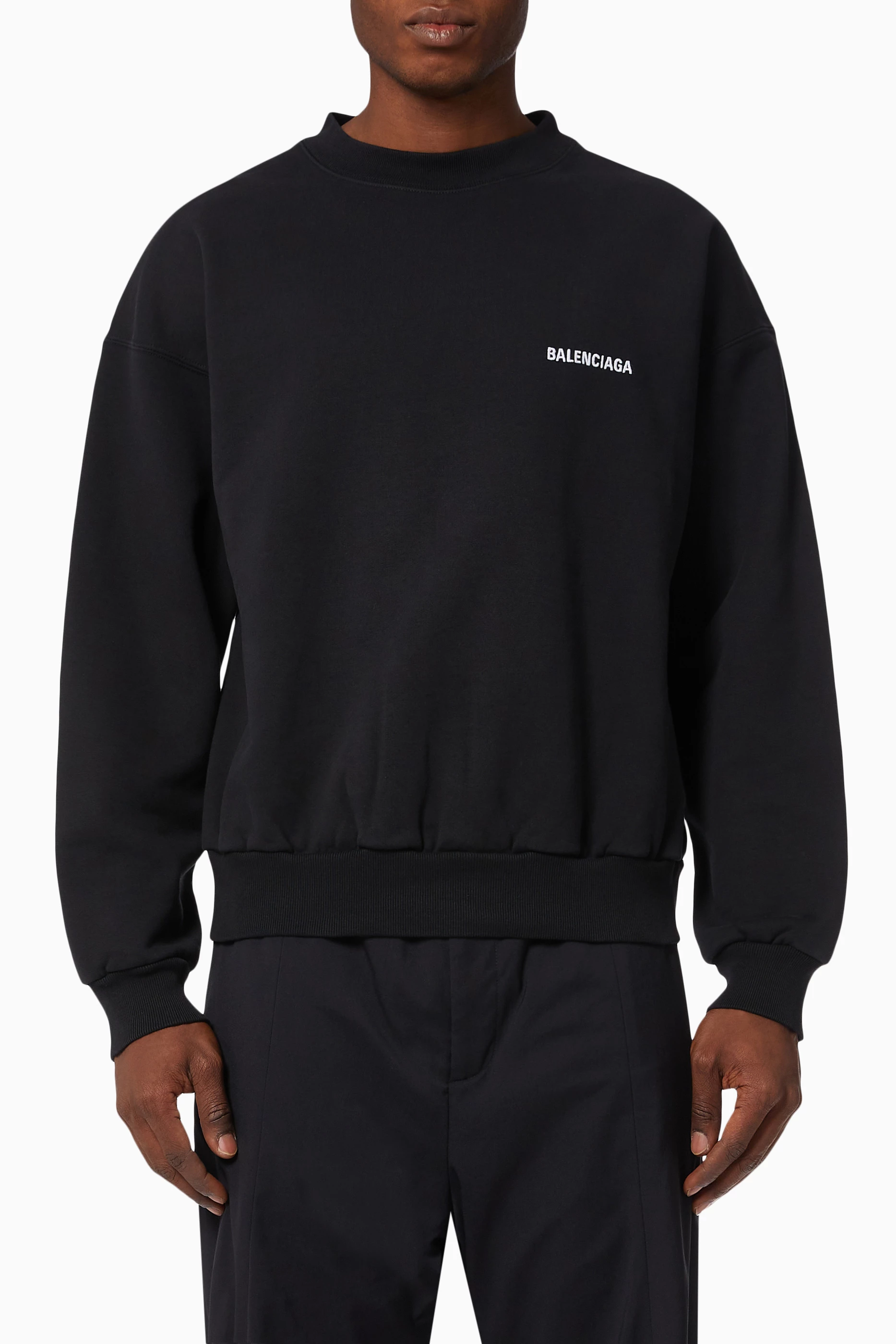 Balenciaga black crew neck clearance