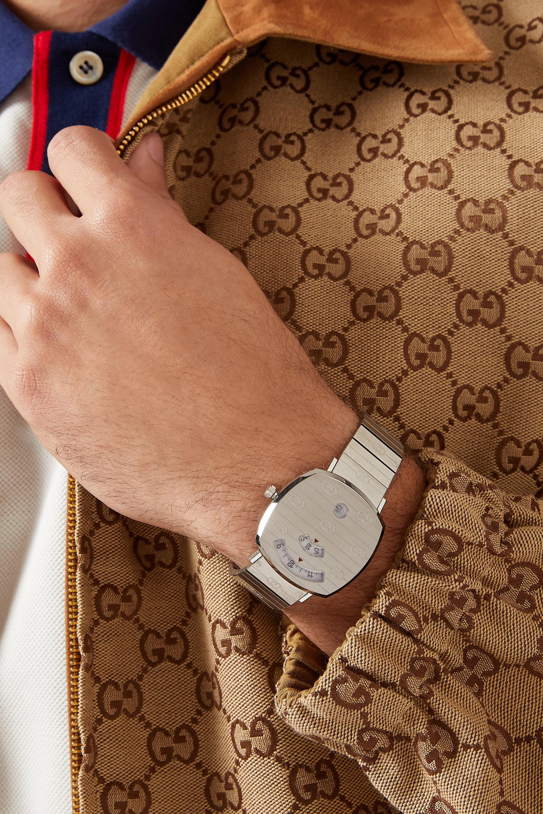 Buy Gucci Silver Gucci Grip Quartz Watch For UNISEX Online Ounass UAE