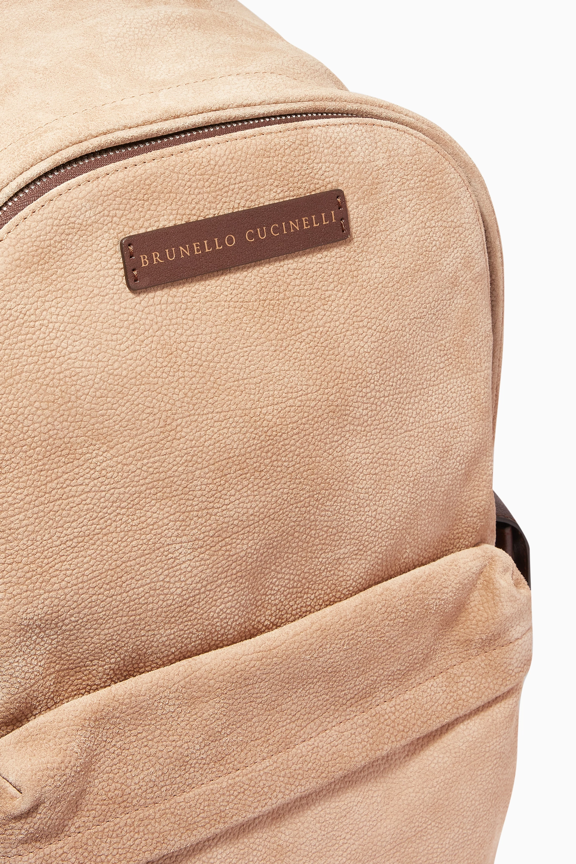 Buy Brunello Cucinelli Brown Backpack in Suede Buffalo Leather For Men Online Ounass UAE