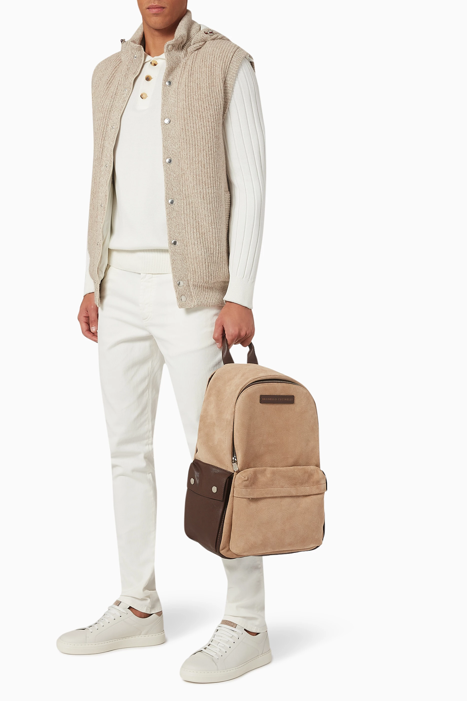 Suede backpack mens top
