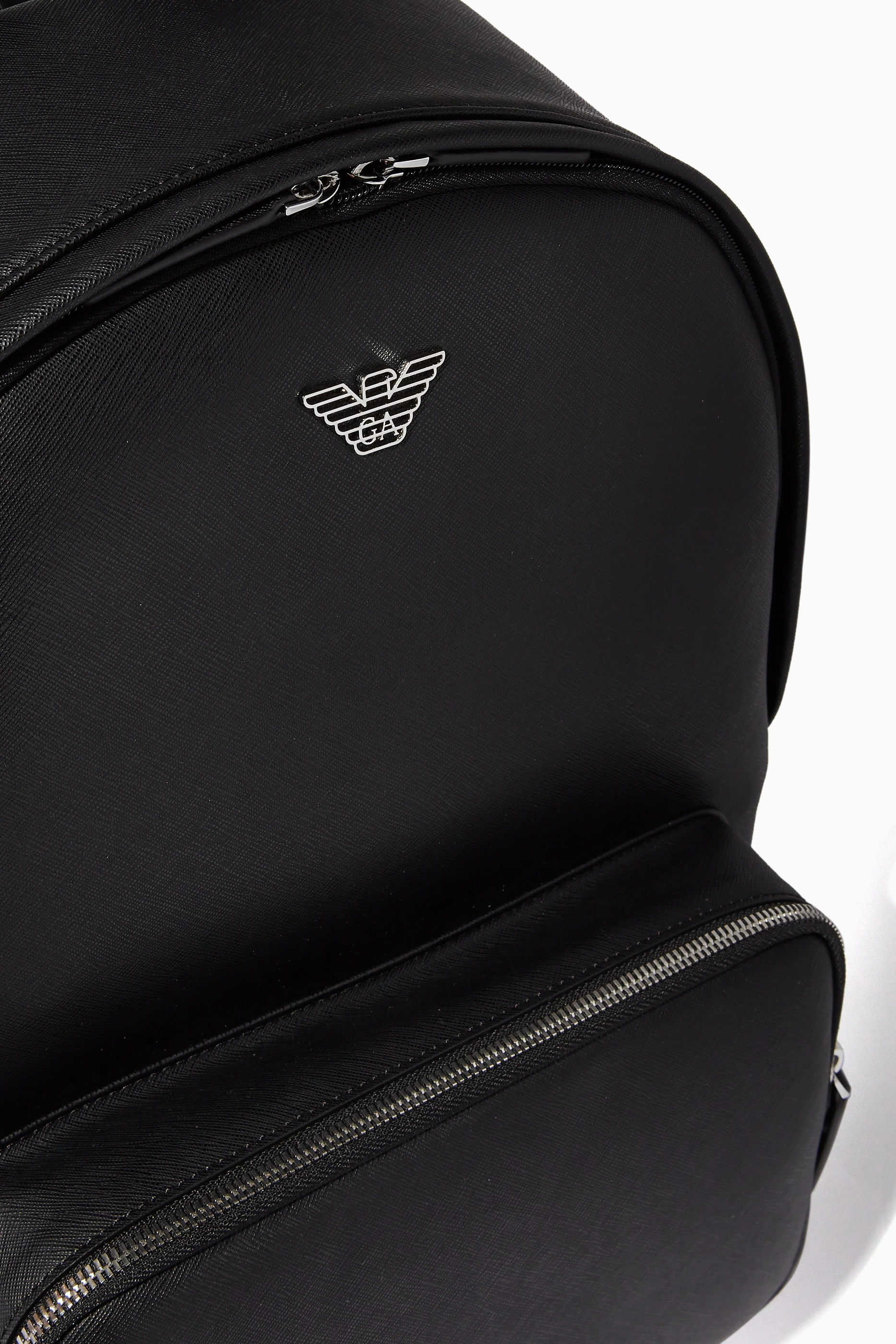 Buy Emporio Armani Black Business Backpack in Faux Leather For Men Online Ounass UAE
