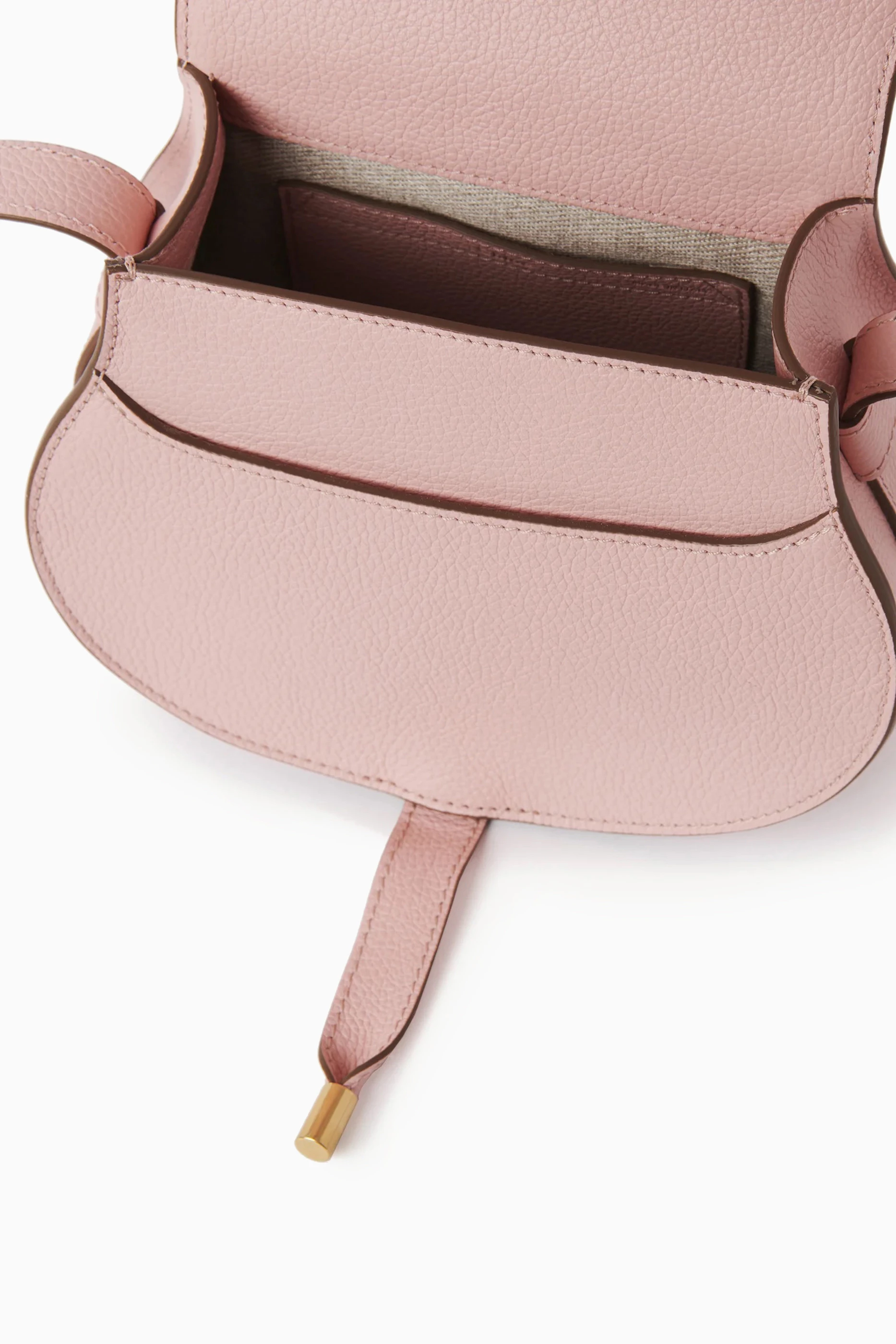 Buy Chloe Pink Small Marcie Saddle Bag in Grained Calfskin For Women Online Ounass UAE