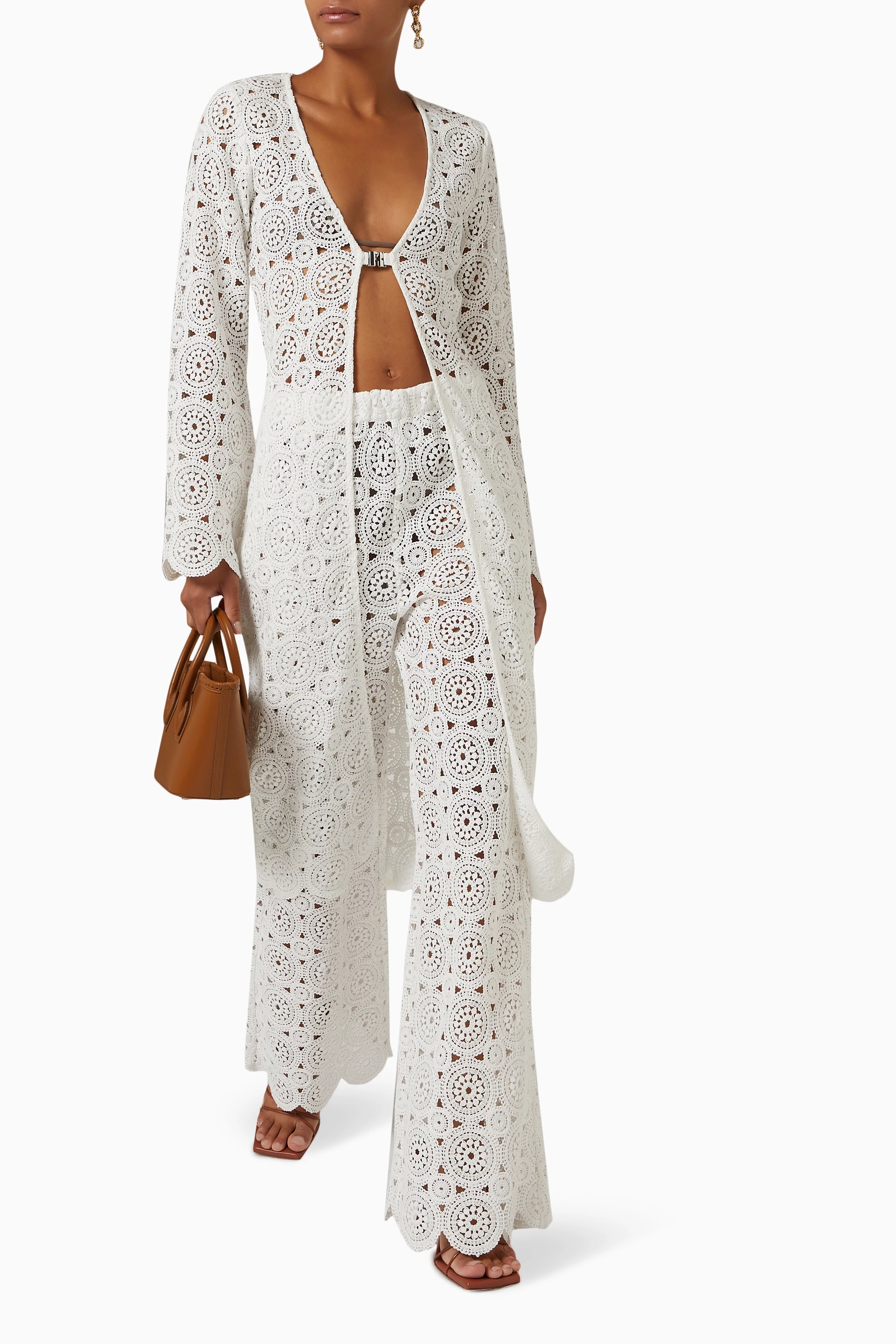Buy Rotate Birger Christensen White Nola Flared Crochet