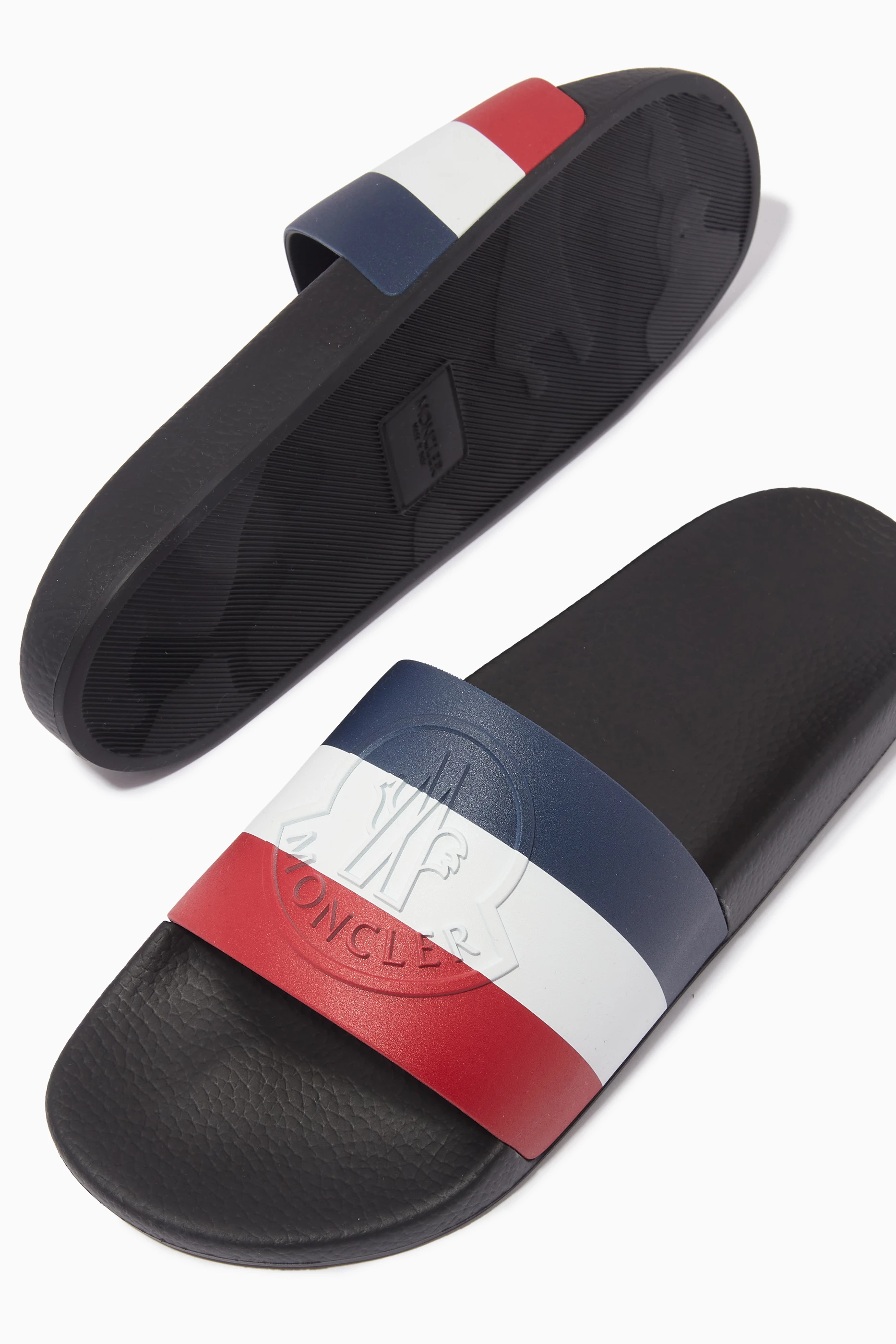 Buy Moncler Black Basile Slide Sandals in Rubber For Men Online | Ounass UAE