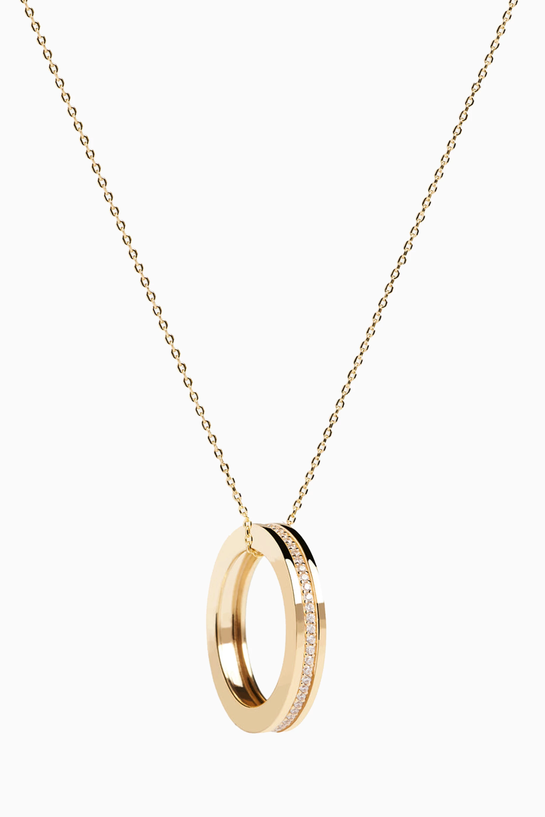 Buy PDPAOLA Gold Infinity Circle Pendant Necklace in 18kt Gold plated Sterling Silver For Women Online Ounass UAE