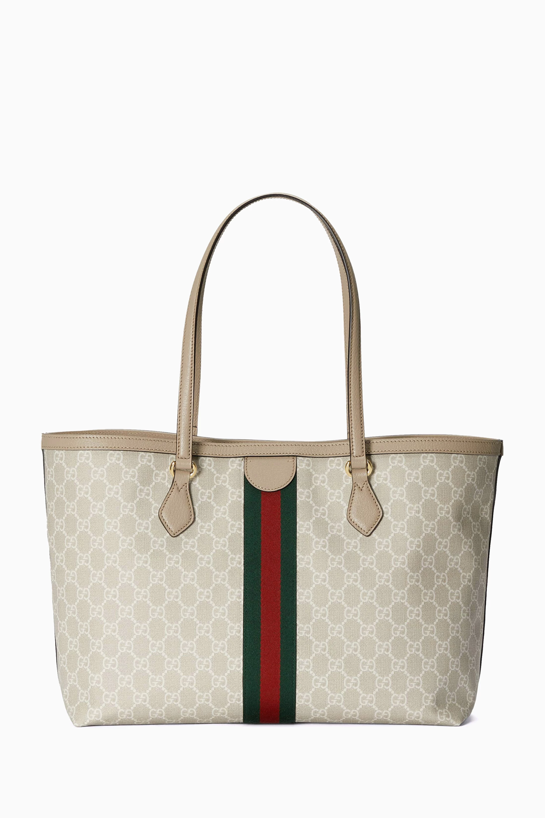 Buy Gucci Neutral Ophidia Medium Tote Bag in GG Supreme Canvas For Women Online Ounass UAE