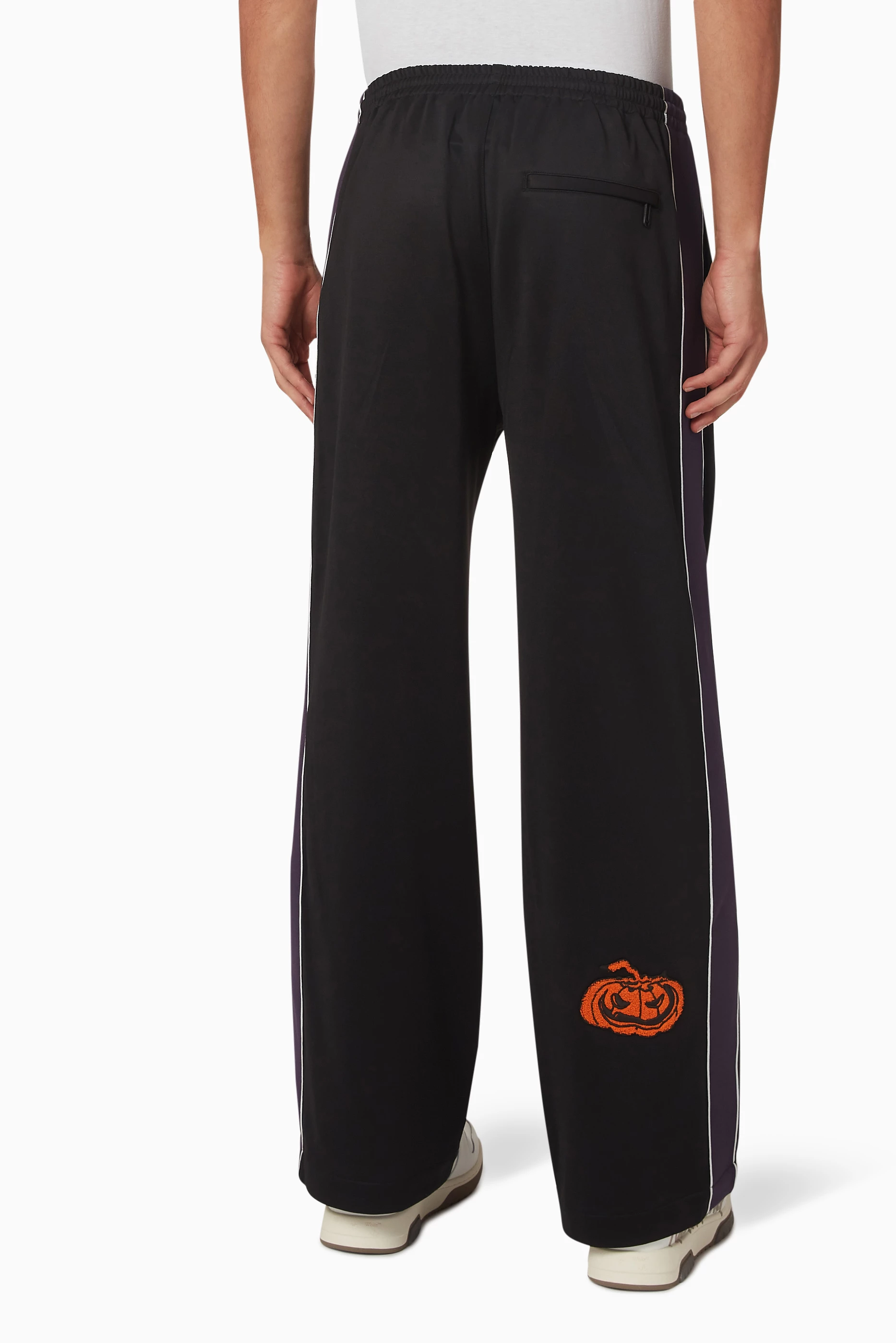 Buy Off White Black Multi logo Track Pants in Cotton Blend For Men Online Ounass UAE