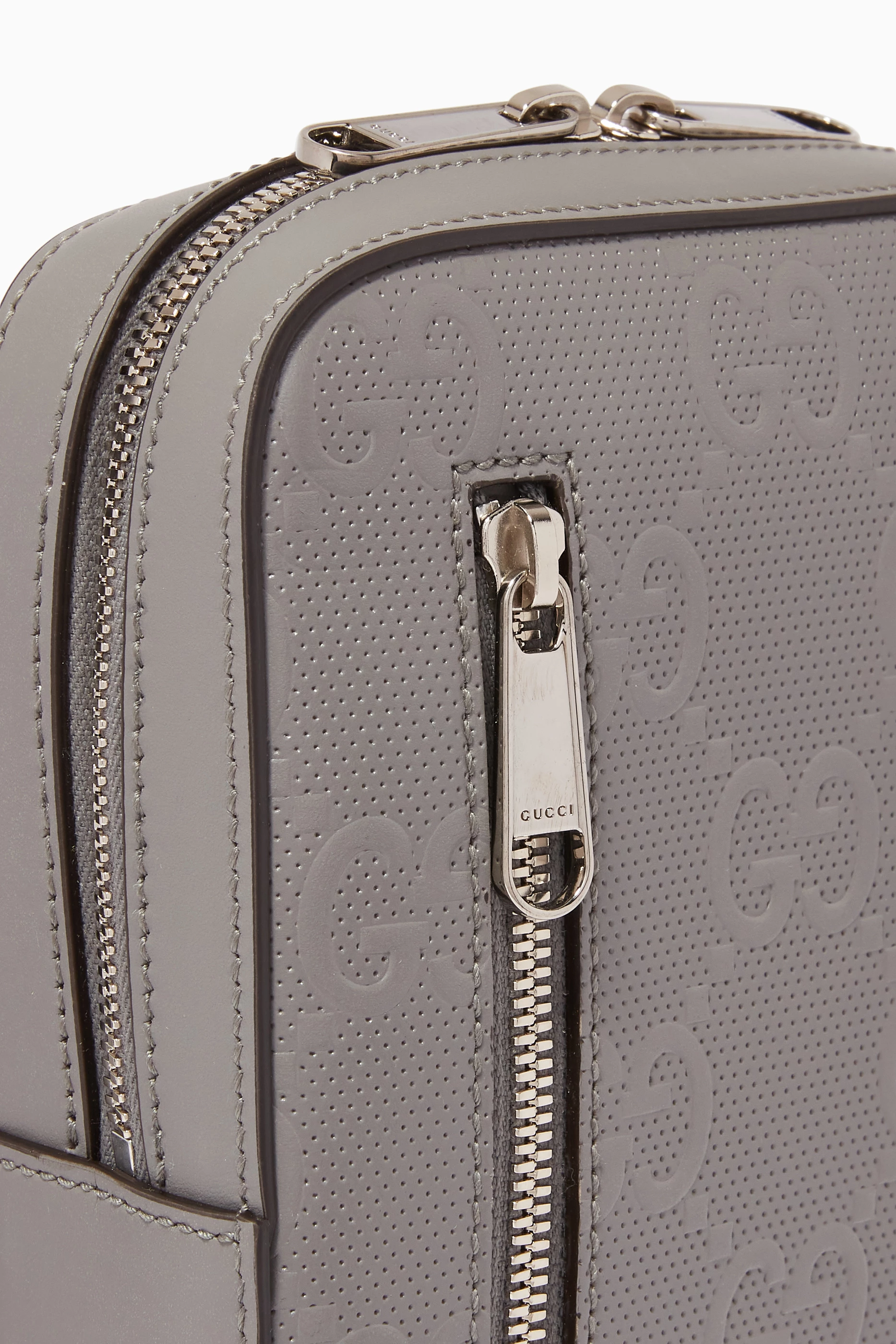 Buy Gucci Grey GG Sling Bag in Embossed Leather For Men Online Ounass UAE