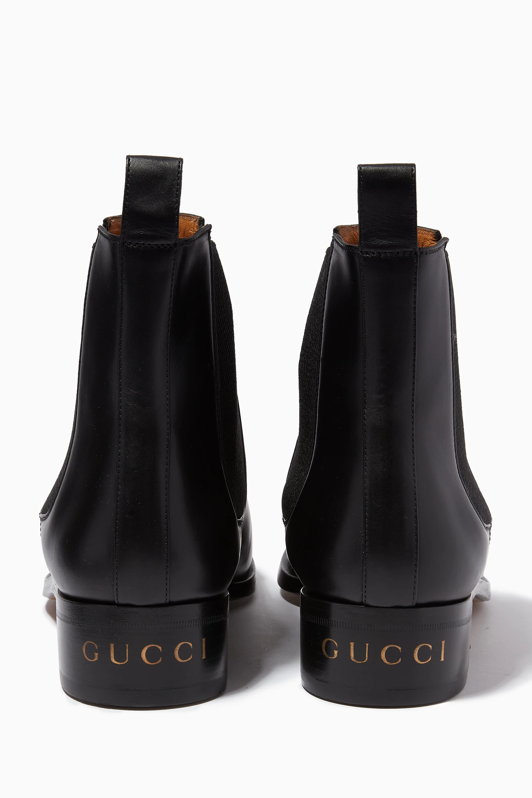Buy Gucci Black Zowie Ankle Boots in Leather For Men Online Ounass UAE