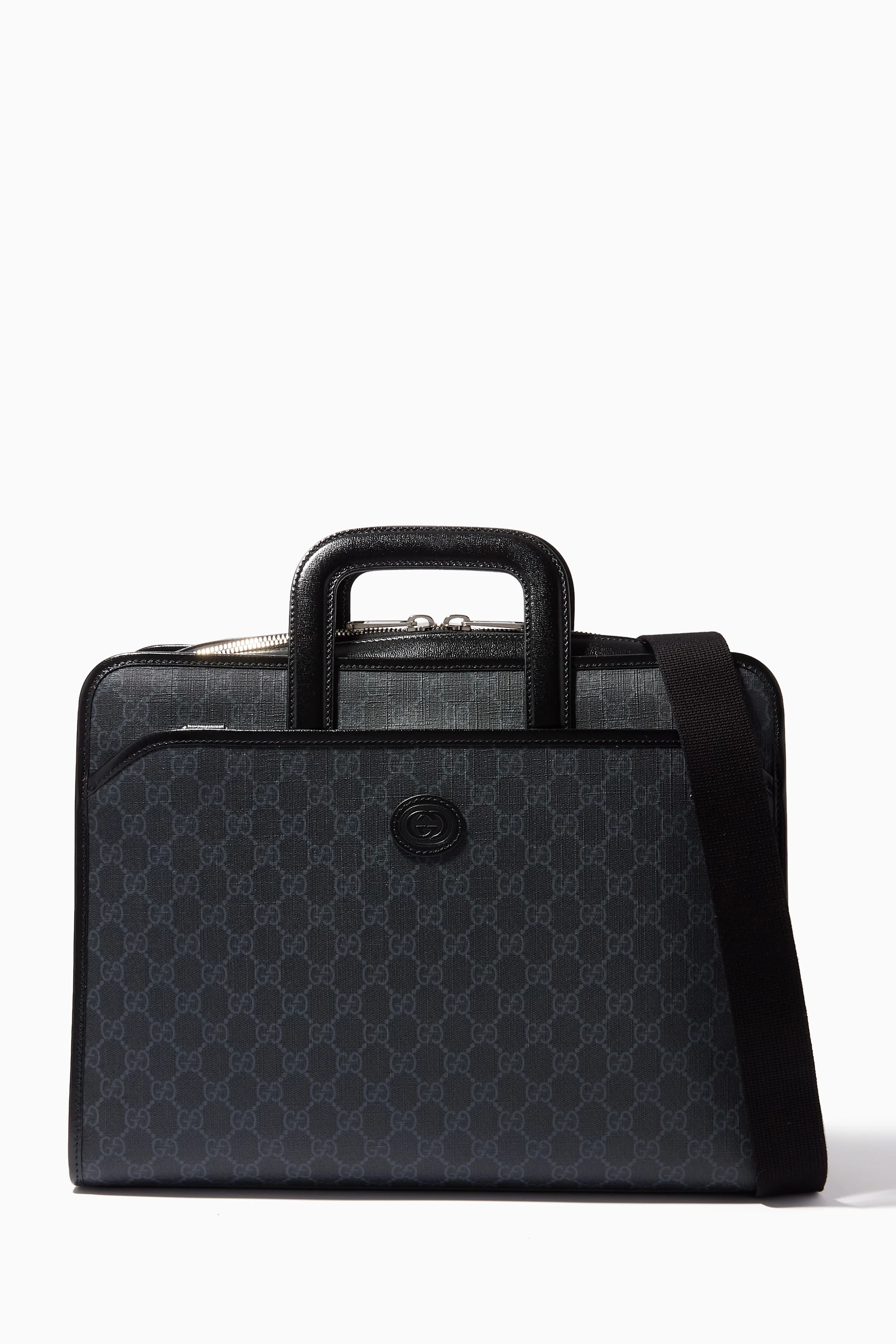 Buy Gucci Black Briefcase in GG Supreme Canvas For Men Online Ounass UAE