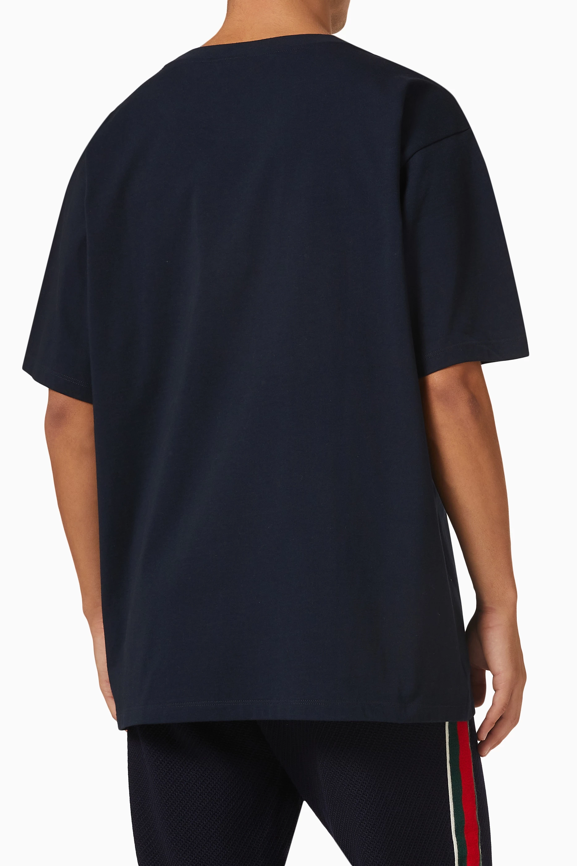 GUCCI FIRENZE 1921 ネイビー ヘビーコットンジャージー Tシャツ GUCCI FIRENZE 1921 ネイビー ヘビーコットンジャージー Tシャツ