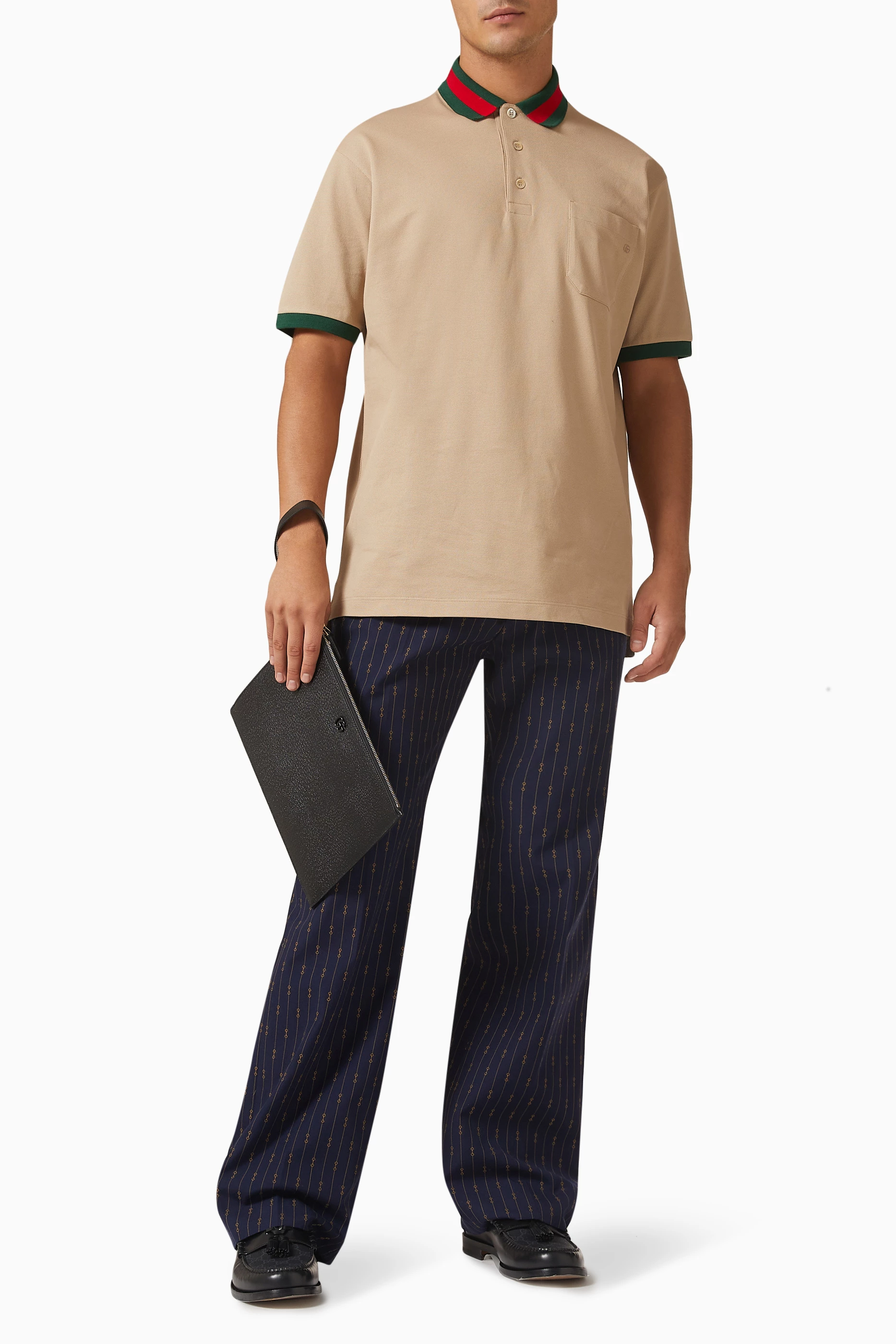 Gucci web collar polo shirt top