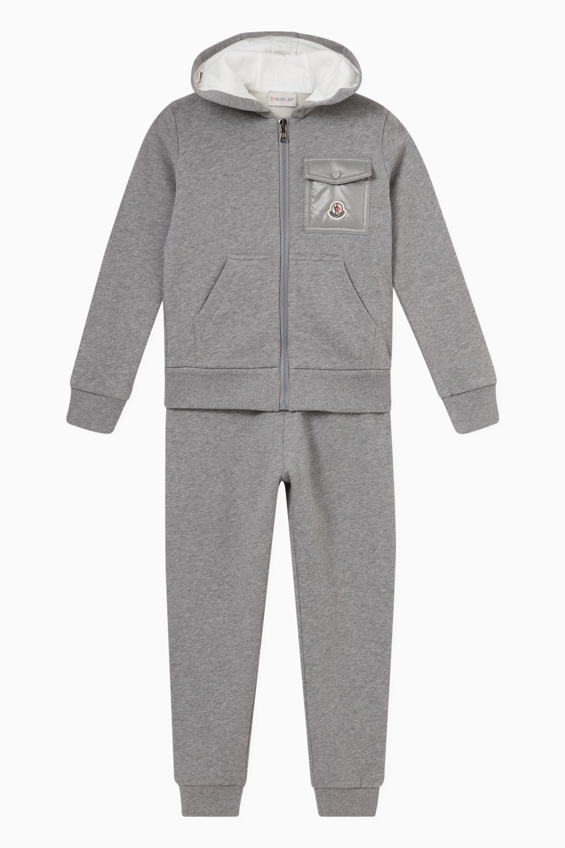 Buy Moncler Enfant Grey Pocket Tracksuit Set in Cotton Jersey For Girls Online Ounass UAE