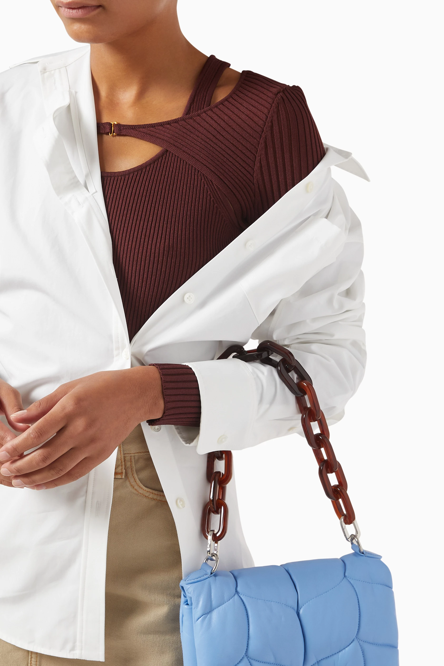 Buy Mulberry Burgundy Shoulder Strap in Tortoiseshell Acetate For Women Online Ounass UAE