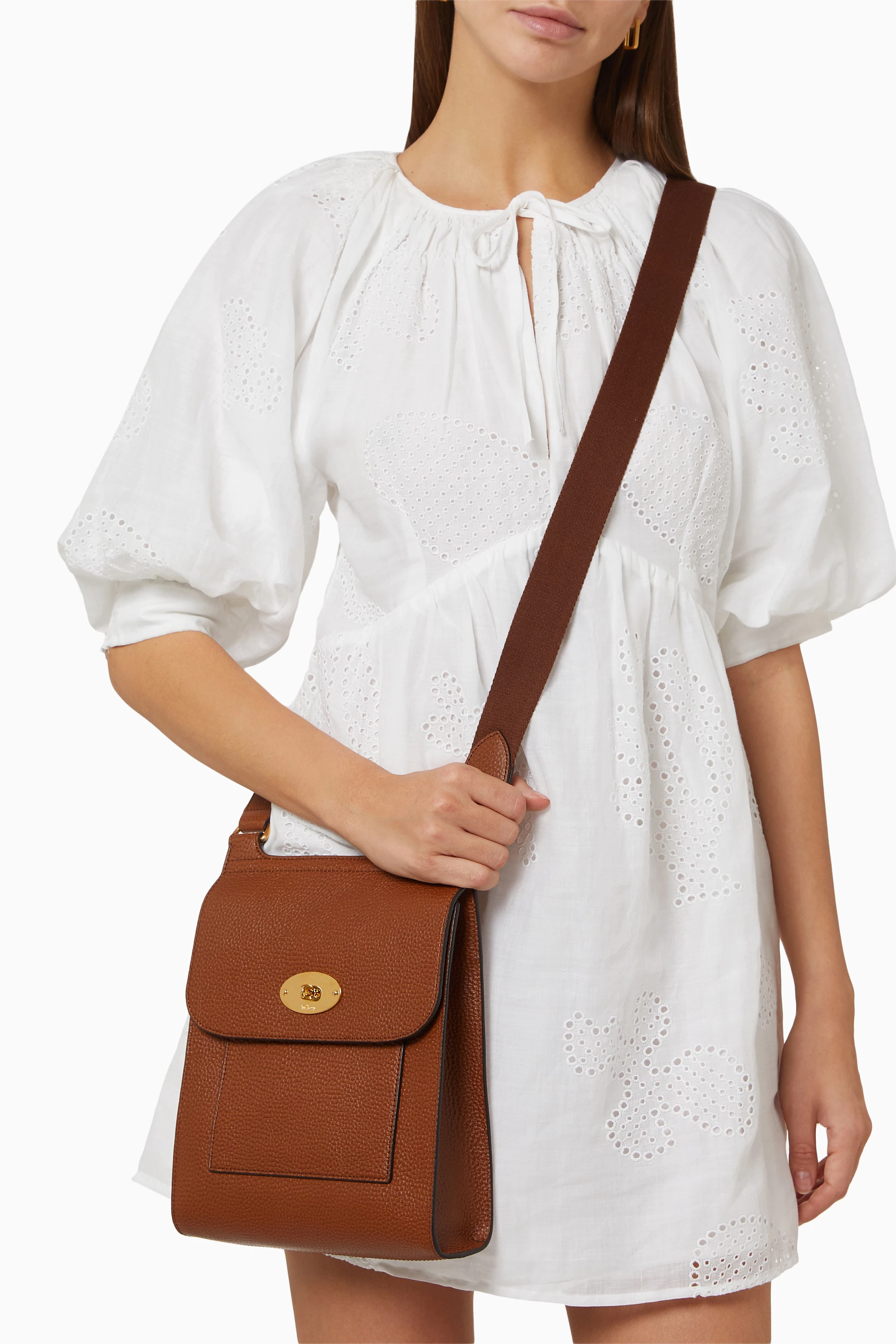 Buy Mulberry Brown Antony Crossbody Bag in Natural Grain Leather For UNISEX Online Ounass UAE