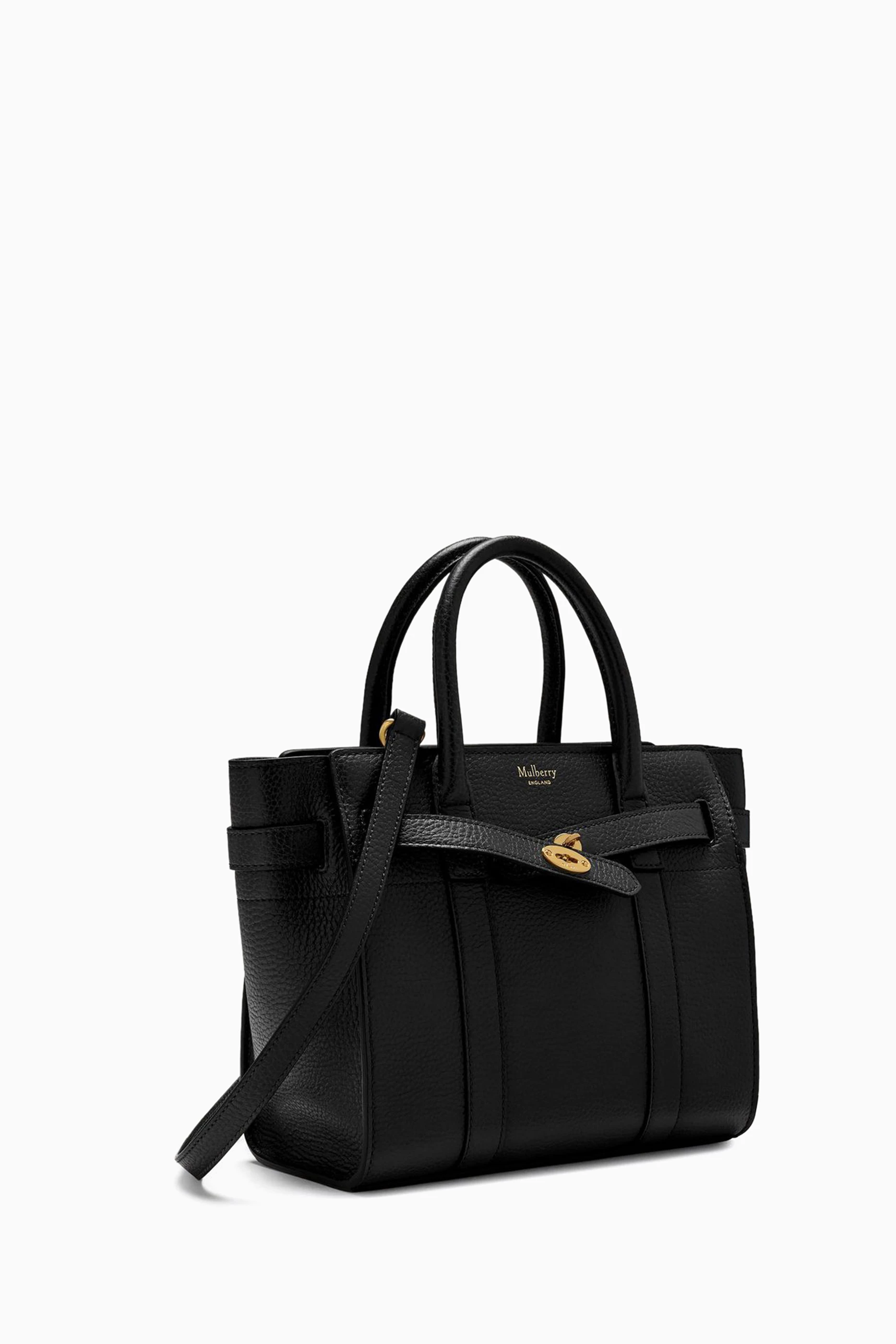 Buy Mulberry Black Mini Zip Bayswater Bag in Small Classic Grain Leather For Women Online Ounass UAE