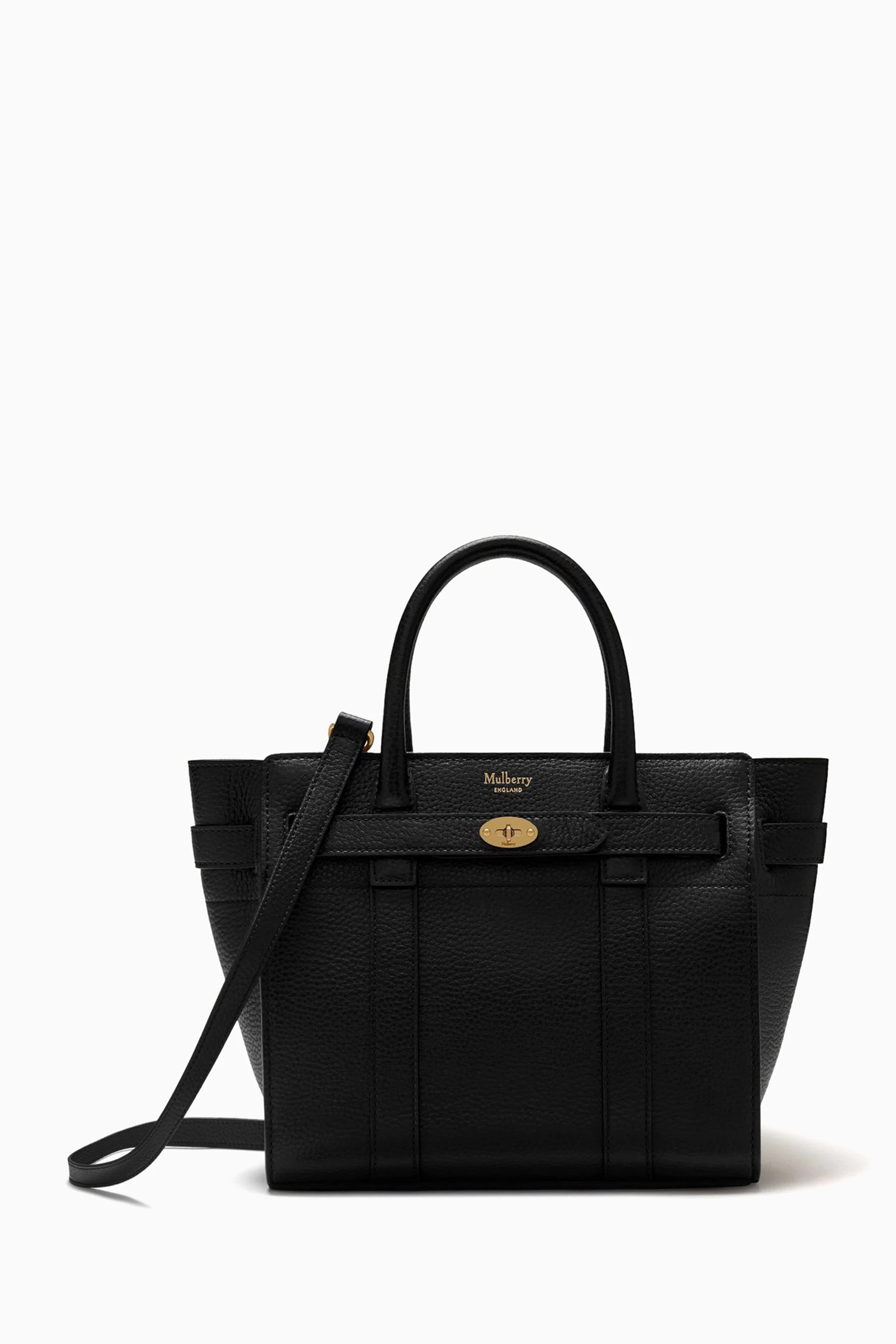 Buy Mulberry Black Mini Zip Bayswater Bag in Small Classic Grain Leather For Women Online Ounass UAE