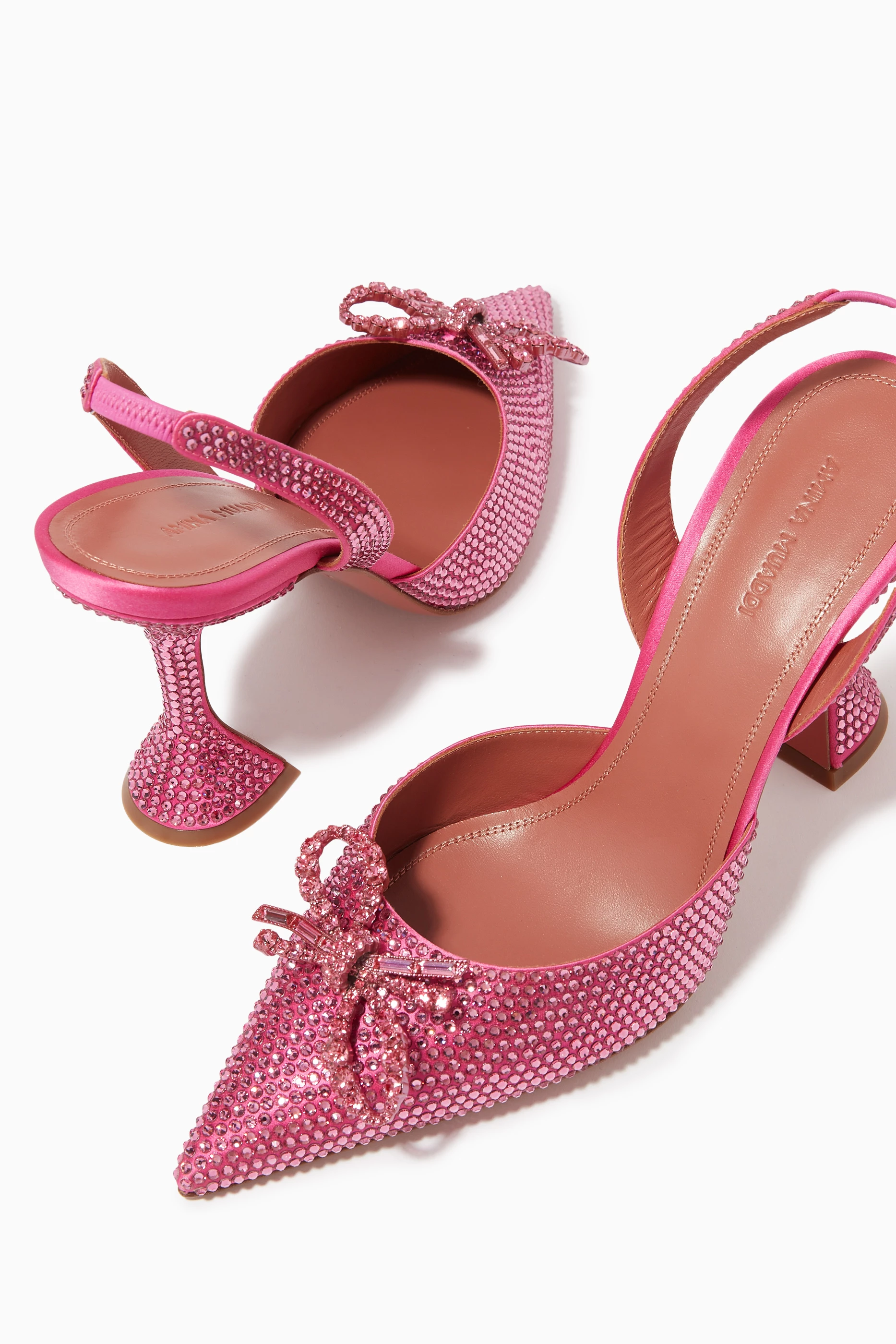 Muaddi Pink Amina Muaddi Crystal Shoes AMINA MUADDI Begum Crystal