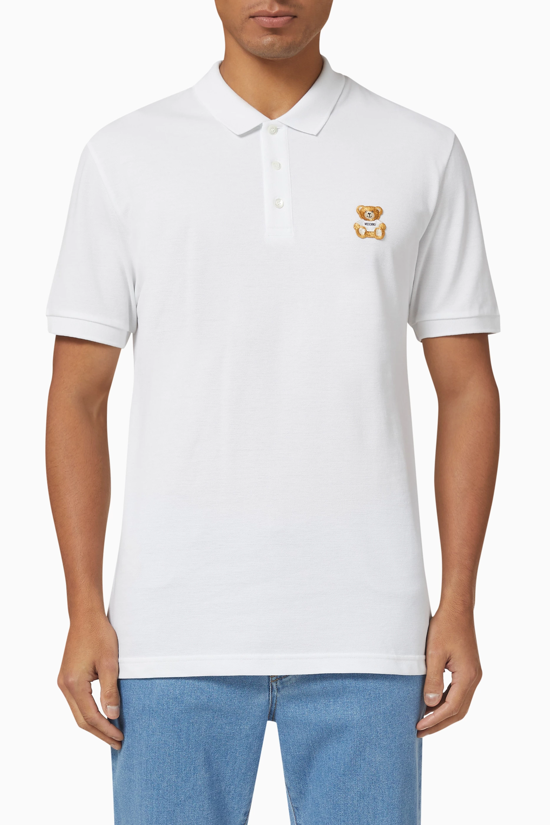 Moschino white polo shirt top