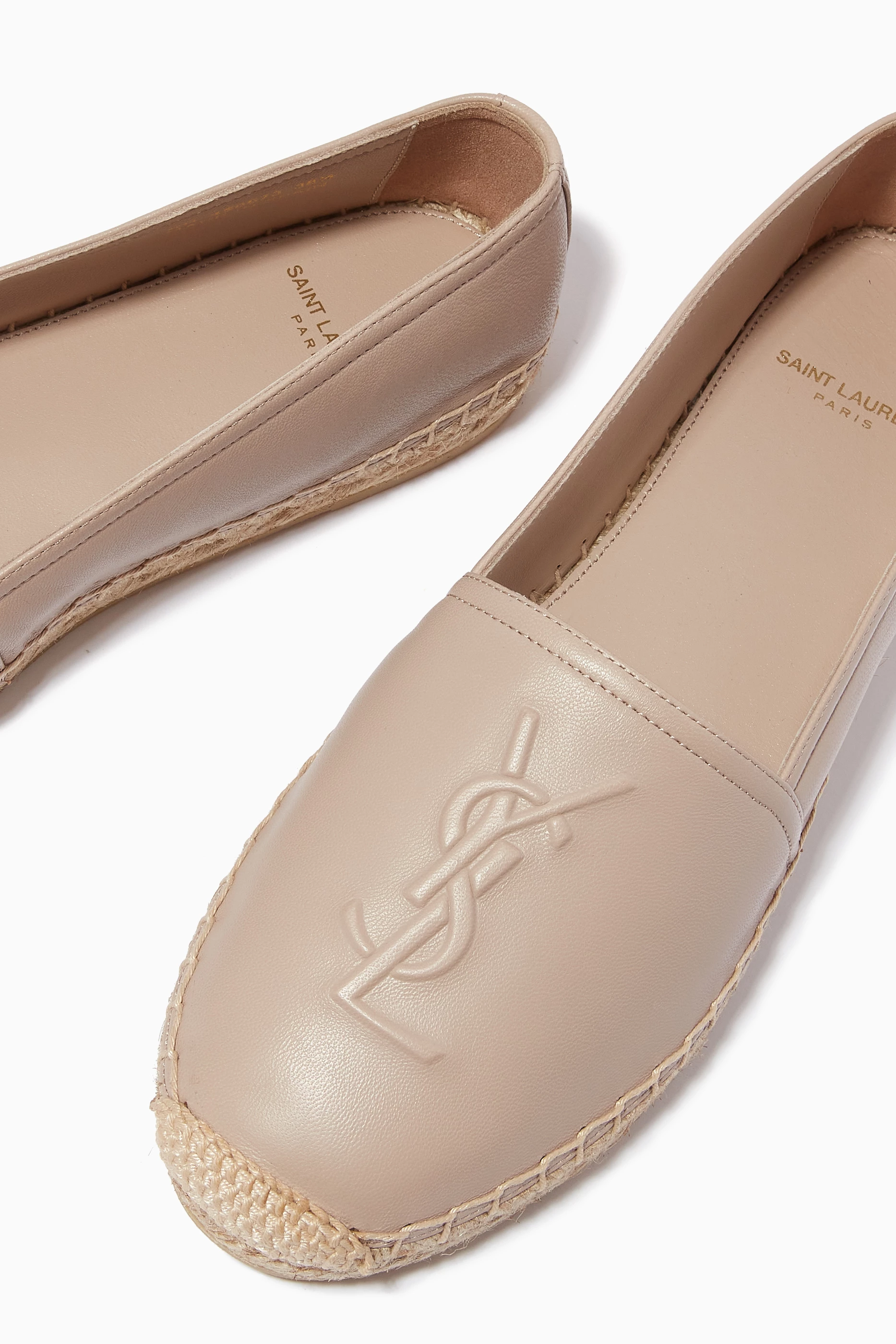 Buy SAINT LAURENT Neutral Monogram Espadrilles in Lambskin For Women Online Ounass UAE