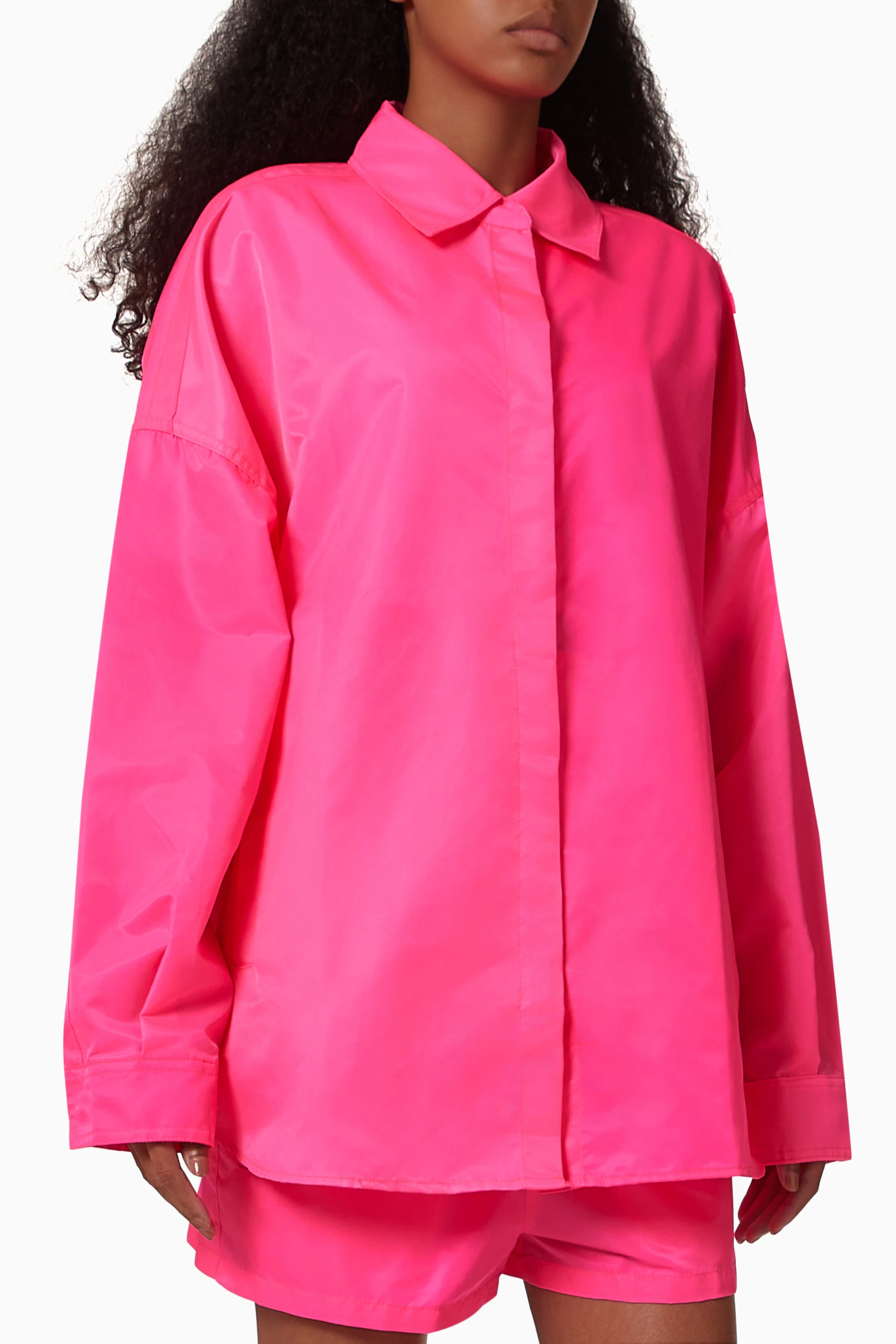 Buy The Frankie Shop Pink Perla Oversized Shirt Jacket For