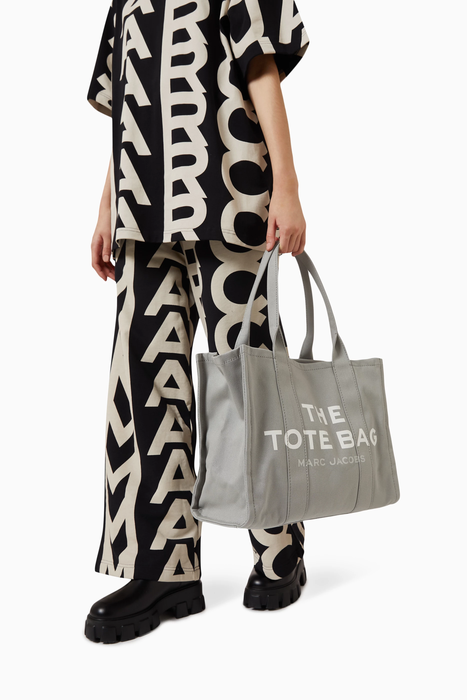 Buy Marc Jacobs Grey Large The Tote Bag in Cotton Canvas For