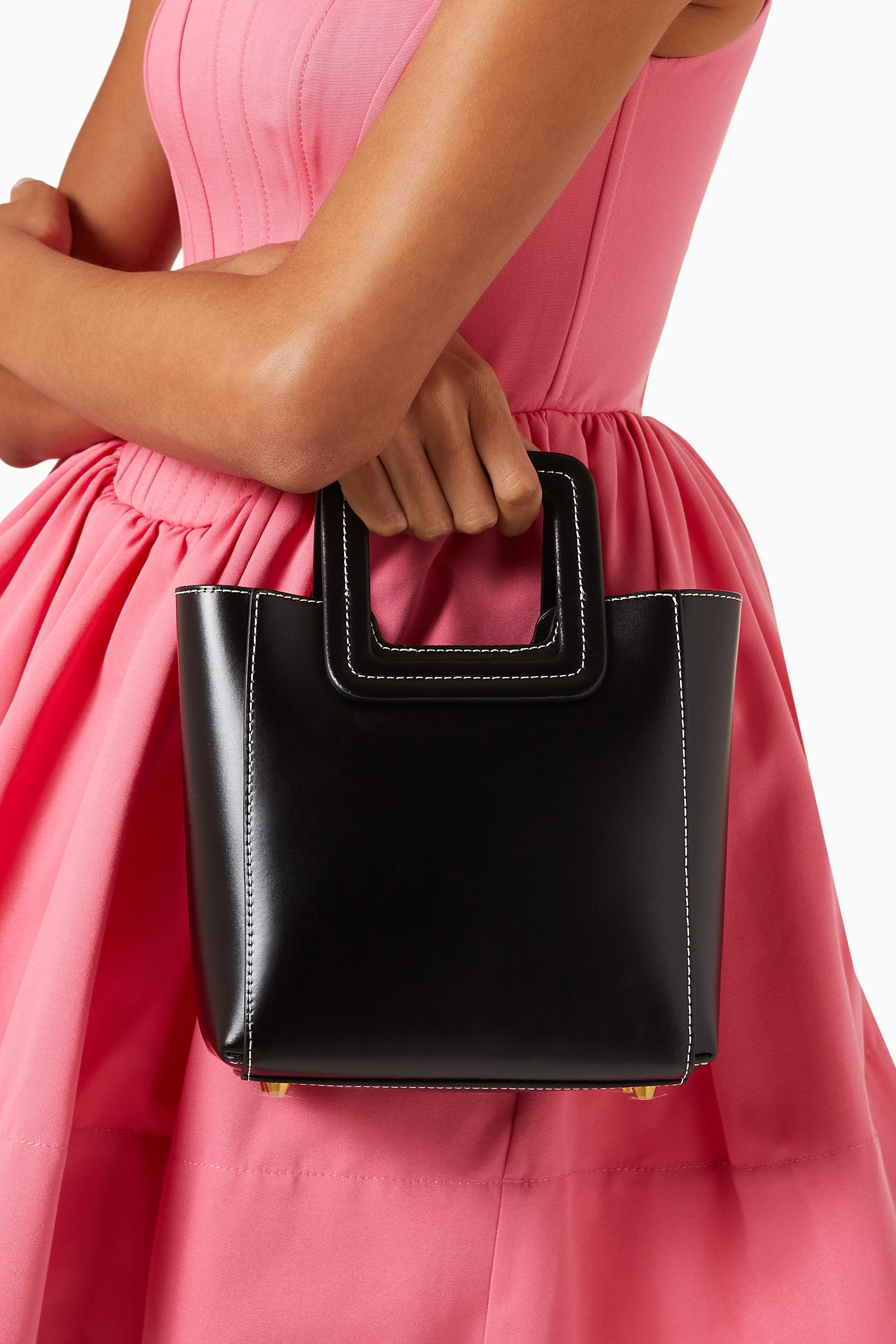 Buy Staud Black Mini Shirley Bag in Calfskin For Women Online Ounass UAE