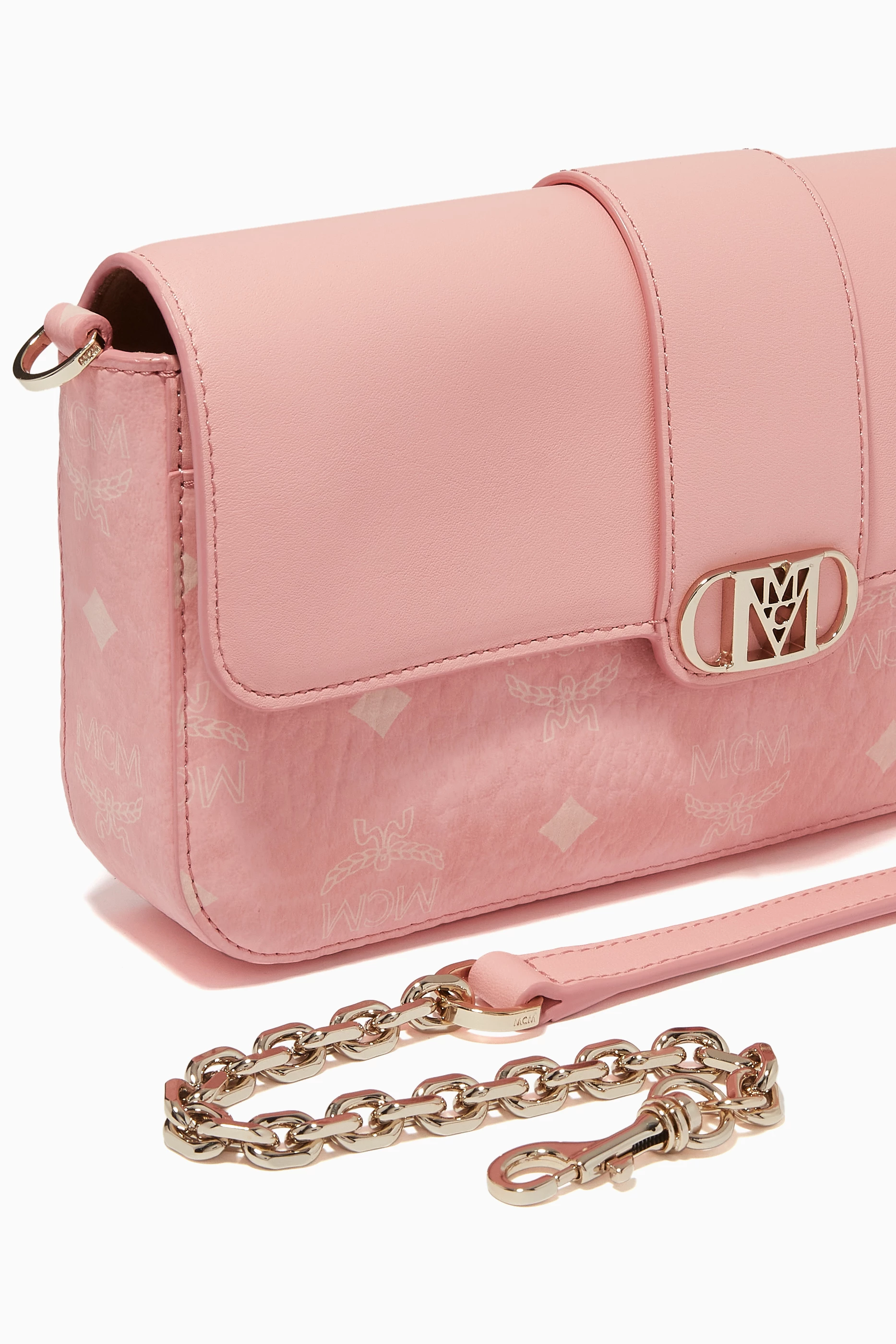 Mcm pink sling bag online