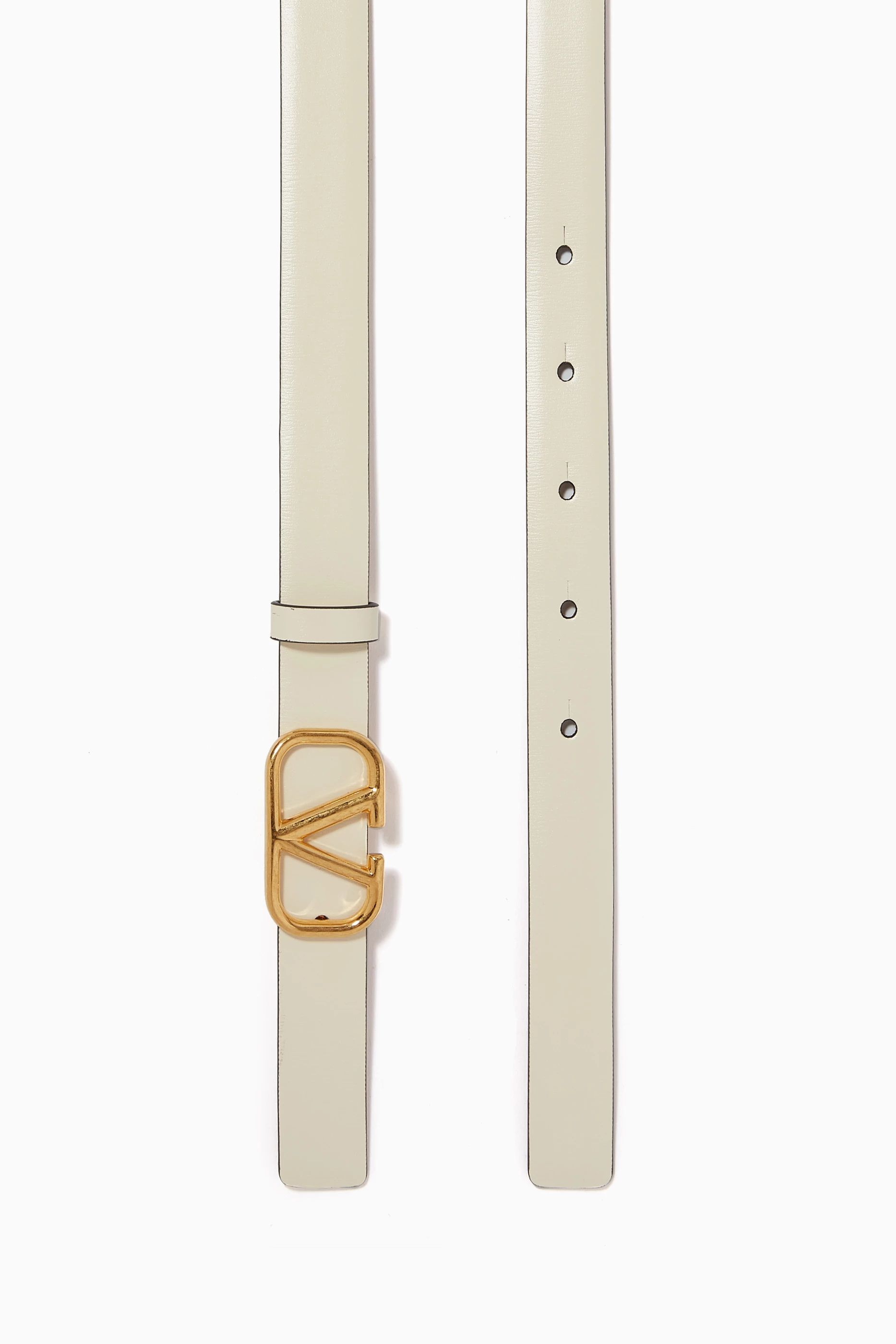 Valentino Vlogo Signature Patent Belt, White Valentino Garavani Reversible Vlogo Signature Belt In Shiny  main image 4