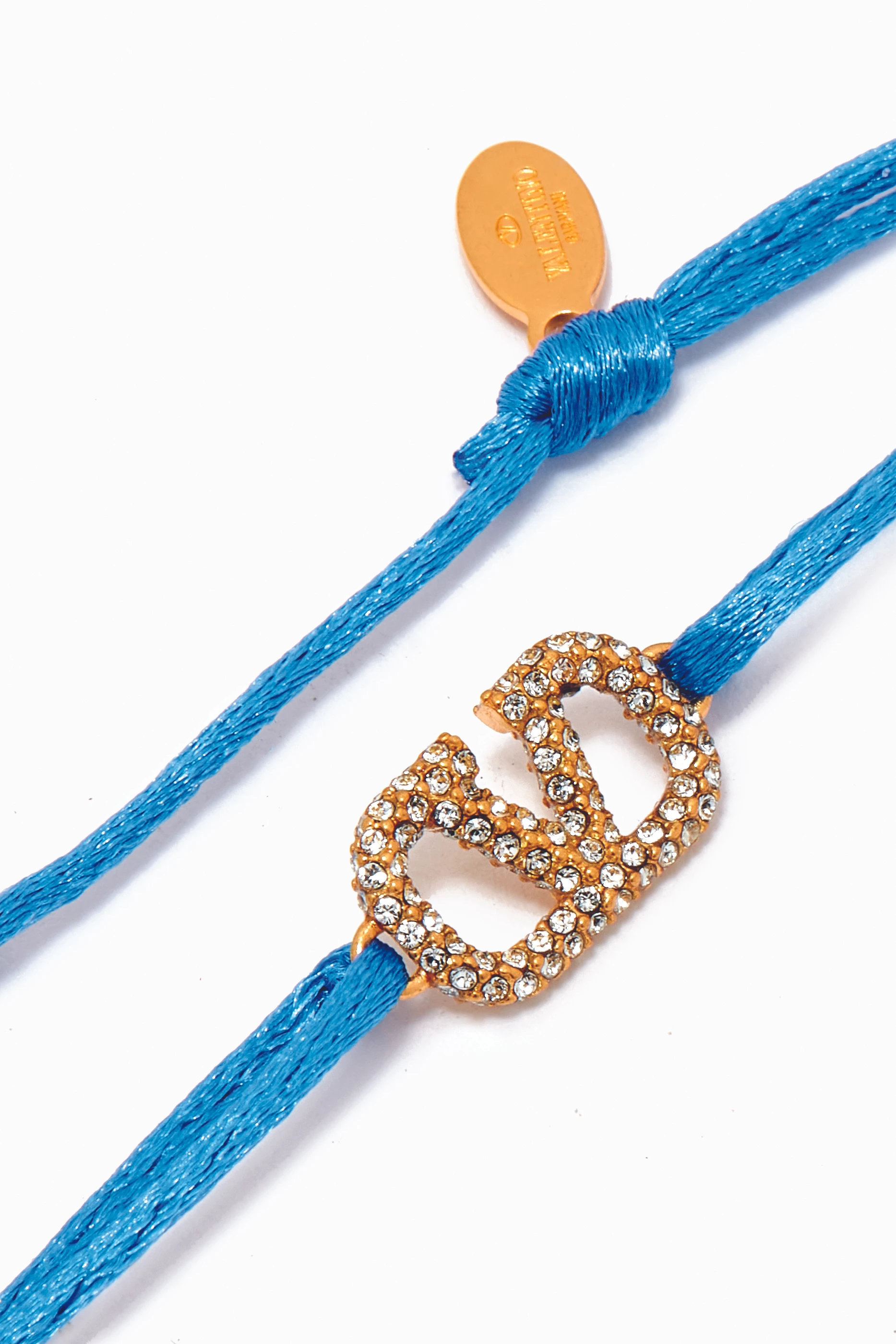 アクセサリーその他 Valentino Vlogo Signature Cotton Bracelet Azure Blue Vlogo Signature Cotton Bracelet for Man in Azure | Valentino US